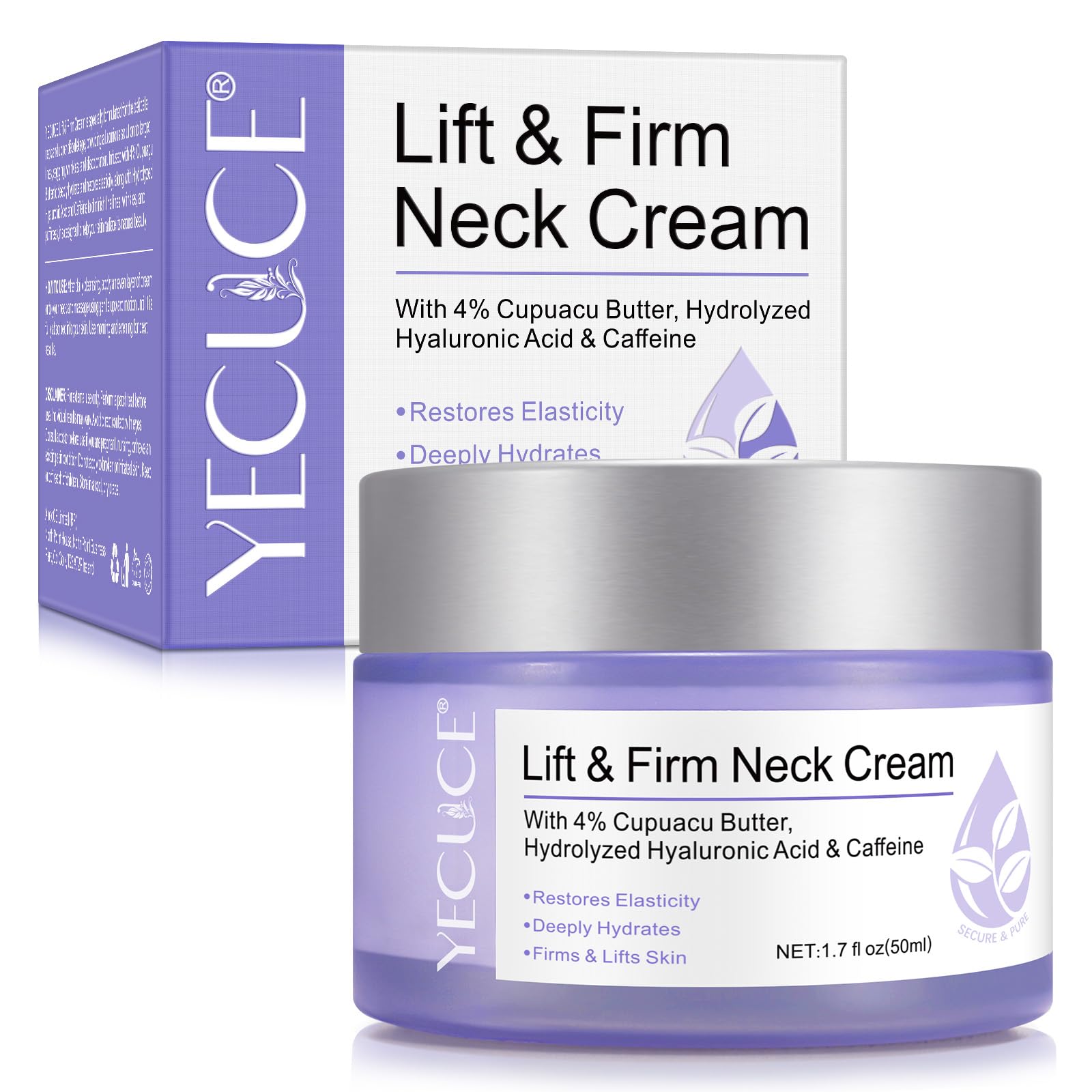 Neck Firming Cream,Firming Tightening Lifting Neck Cream,Nourishing & Hydrating Skin Cream, Suitable for Neck Face Jaw Chin Throat Chest,Firm and Elastic Skin Cream For Women Men Adults 50ML