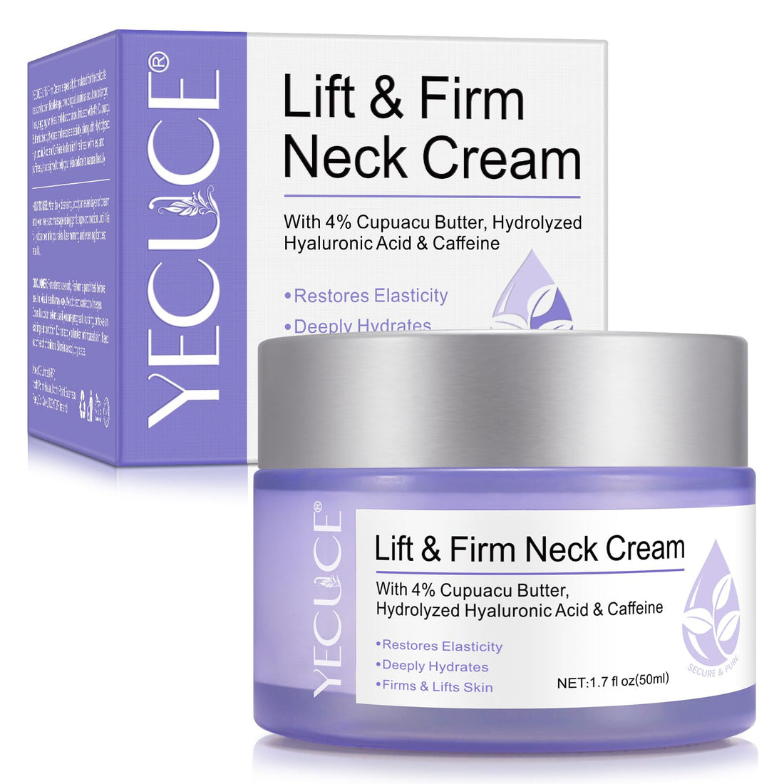 Neck Firming Cream,Firming Tightening Lifting Neck Cream,Nourishing & Hydrating Skin Cream, Suitable for Neck Face Jaw Chin Throat Chest,Firm and Elastic Skin Cream For Women Men Adults 50ML