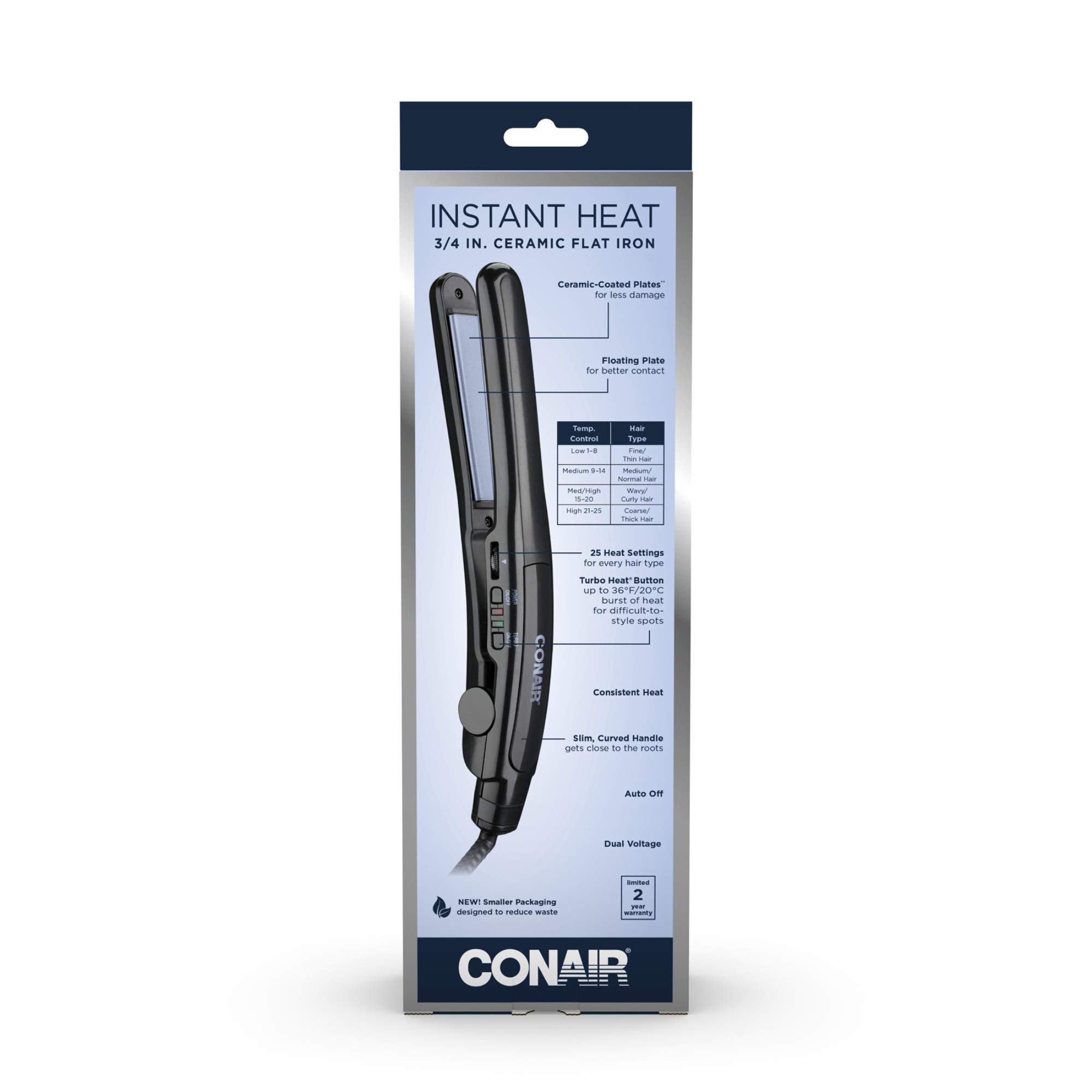 Conair Instant Heat Ceramic Straightener 3/4, Corded Electric