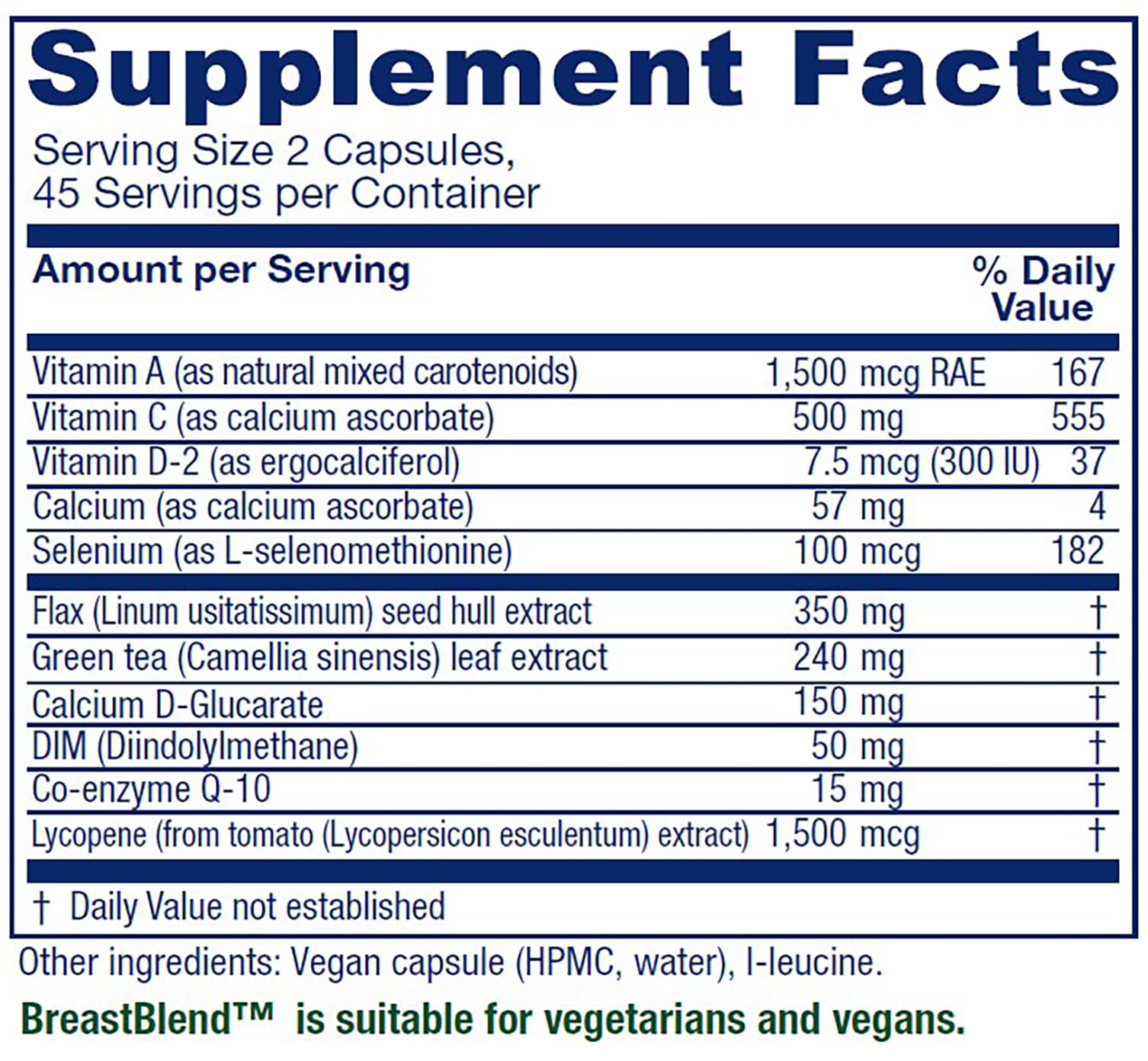 Vitanica BreastBlend, Breast Care Support, Vegan, 90 Capsules