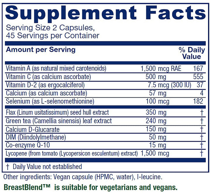 Vitanica BreastBlend, Breast Care Support, Vegan, 90 Capsules