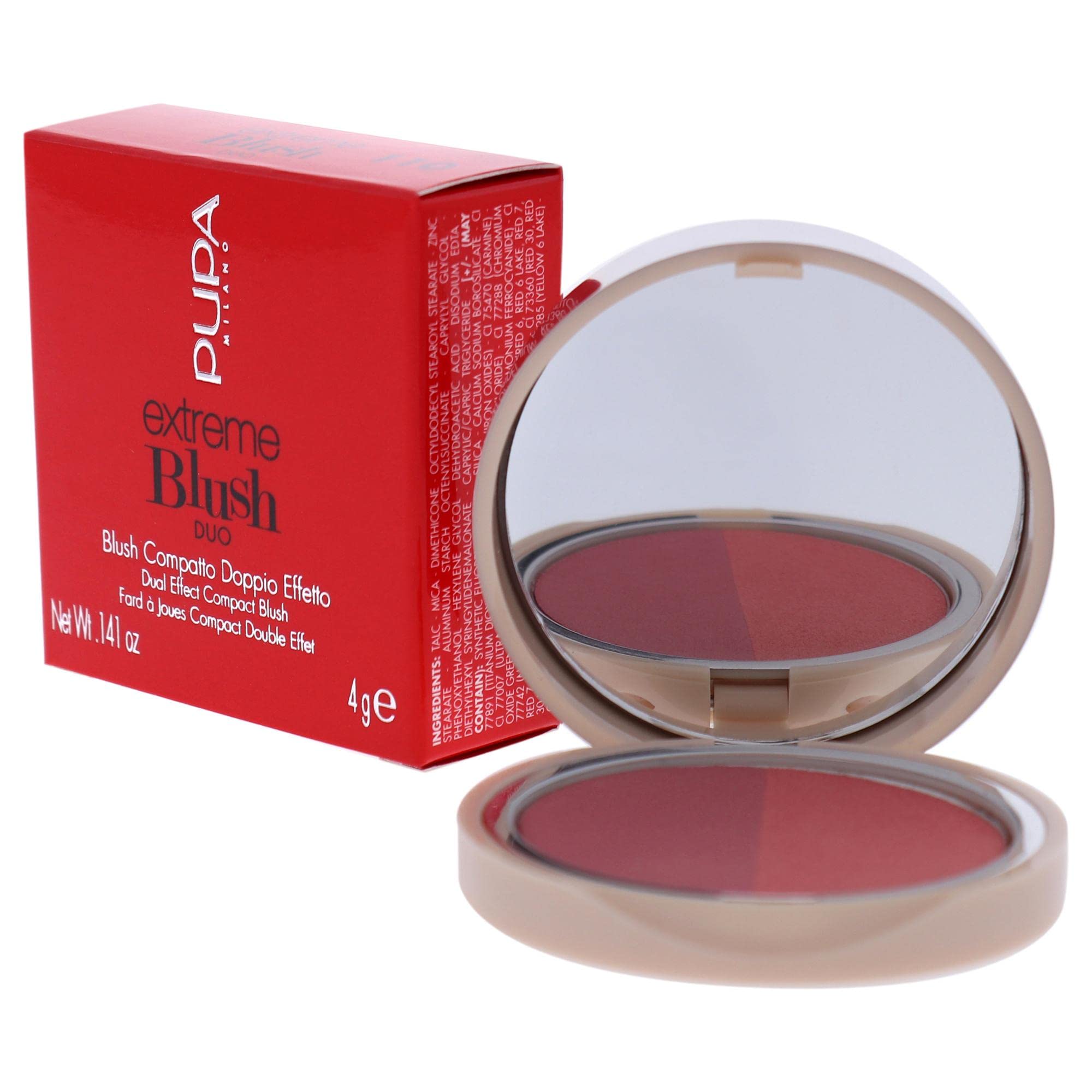 PUPA Milano Extreme Blush Duo - 110 Radiant Amarant - Glow Watermelon for Women - 0.141 oz Blush