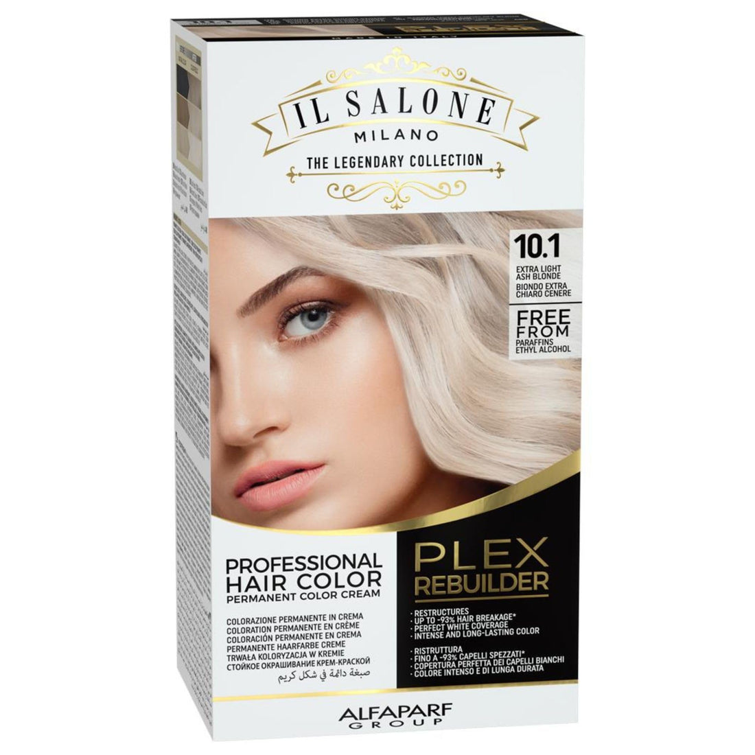 Il Salone Milano Plex Rebuilder Permanent Hair Color Cream - 10.1 Extra Light Ash Blonde Professional Hair Dye Kit for a Natural Gloss & Glaze - Paraffin, Paraben, and Alcohol Free