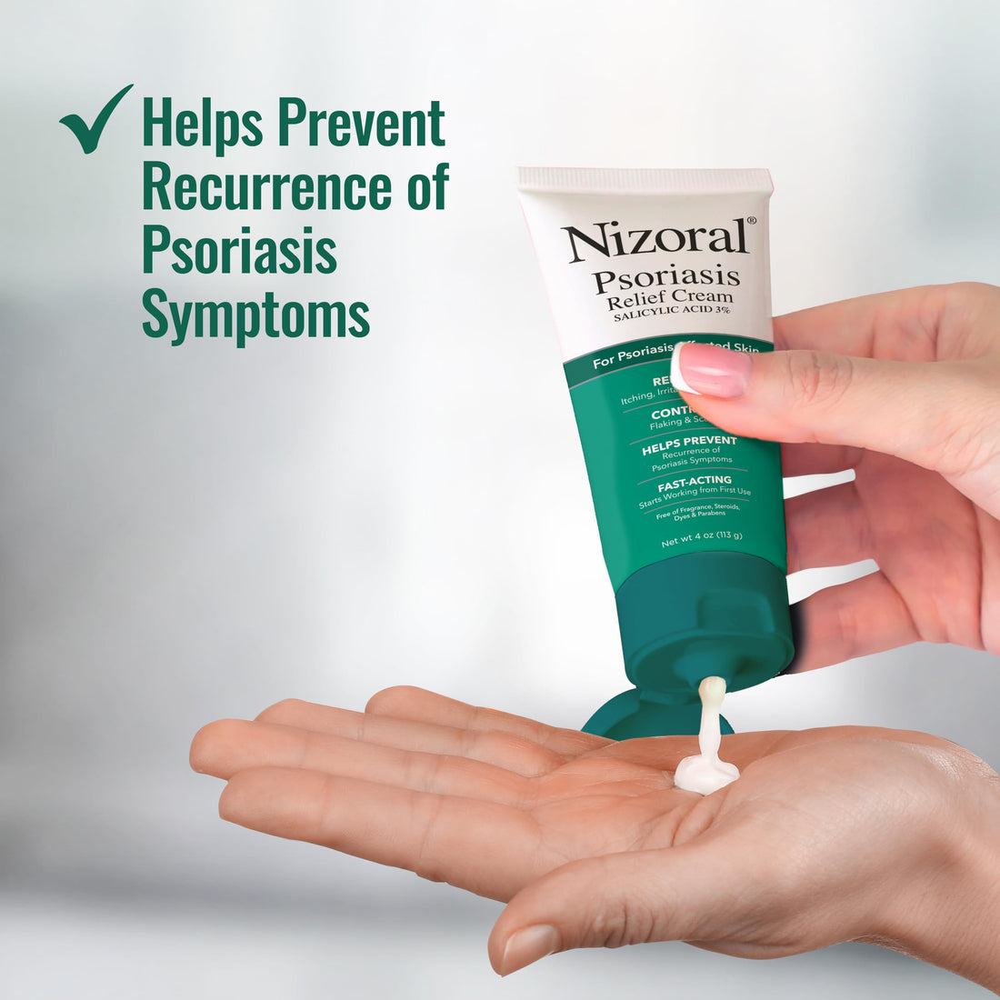 Nizoral Psoriasis Relief Cream- Relieves Itching, Irritation & Redness and Controls Flaking and Scaling with Maximum Strength Medicine (Salicylic Acid 3%), 4 Fl Oz