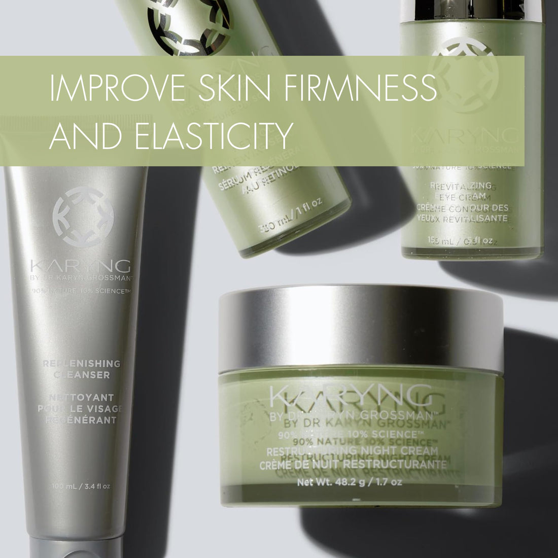 Restructuring Night Cream by KARYNG - Sensitive Skin Care Night Moisturizer with Natural Ingredients and Pro-Verte Technology - Reduces the Appearance of Lines & Wrinkles - Paraben Free - 1.7 oz/50ml