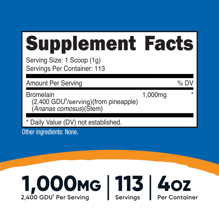 Nutricost Bromelain Powder 4 OZ - Non-GMO, Vegetarian, Gluten Free