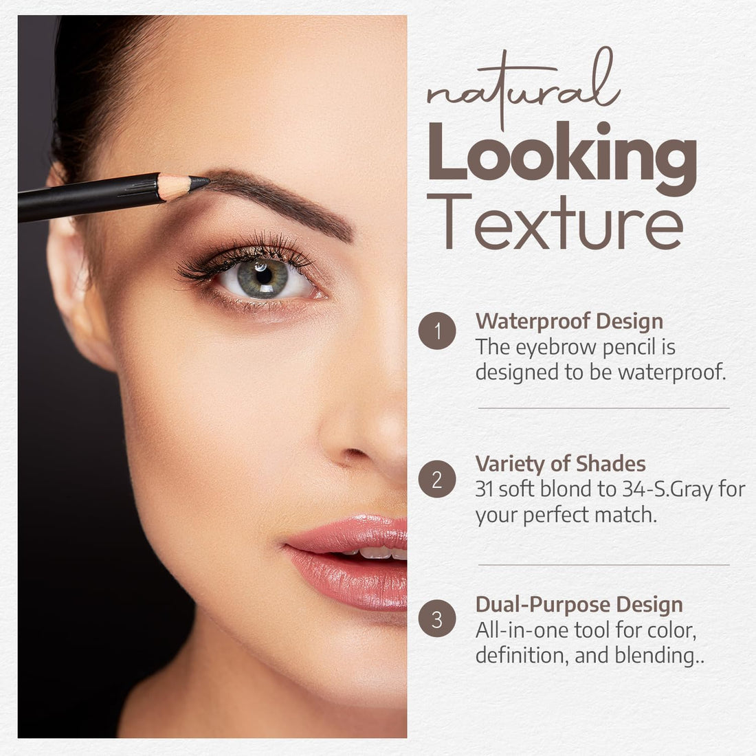 Sorme Cosmetics Waterproof Eyebrow Pencil, Soft Gray, 0.04 Ounce