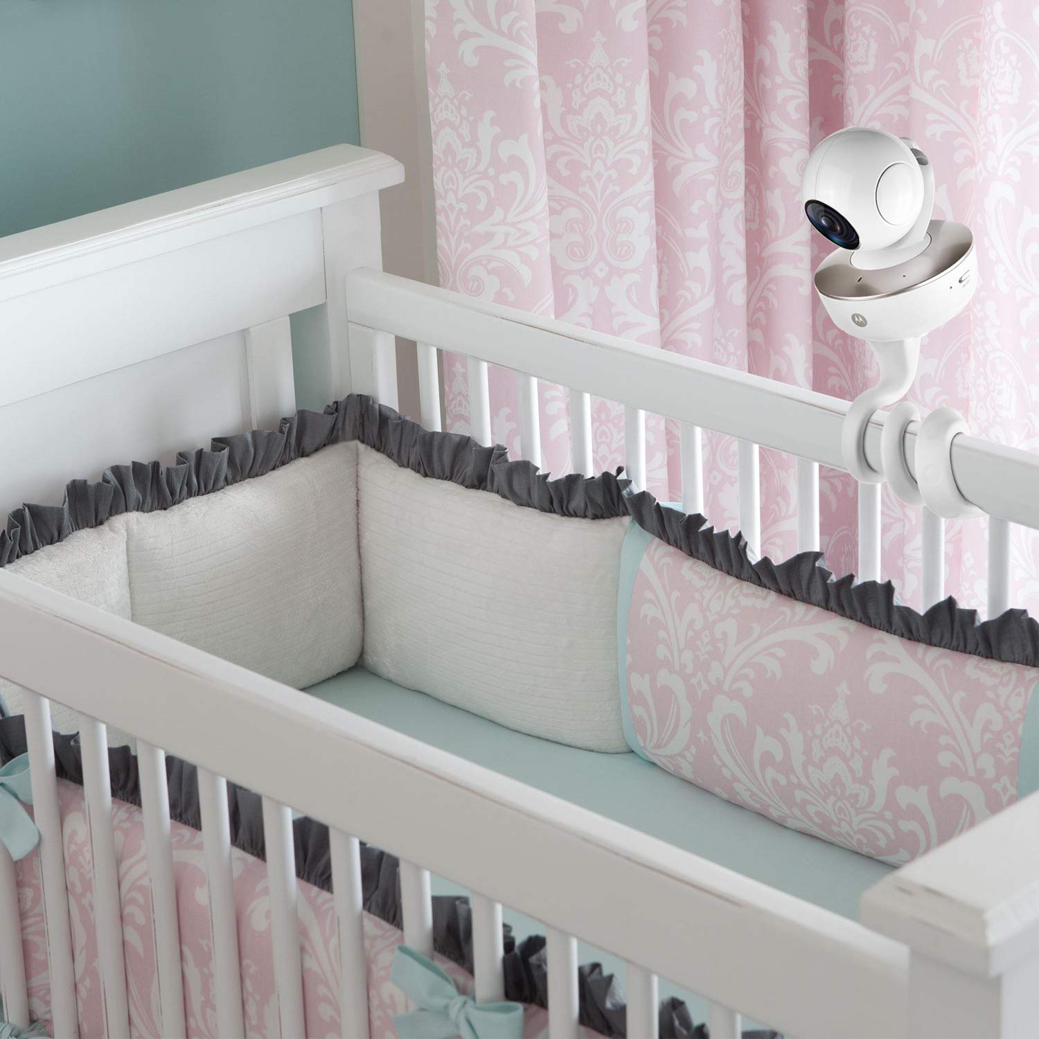 iTODOS Baby Monitor Mount Compatible with Arlo,Owlet,Goodbaby,Hellobaby,ANMEATE,Vtech,Motorola Baby Monitor and Most Universal Monitors Camera,Versatile Twist Mount Without Tools or Wall Damage-White