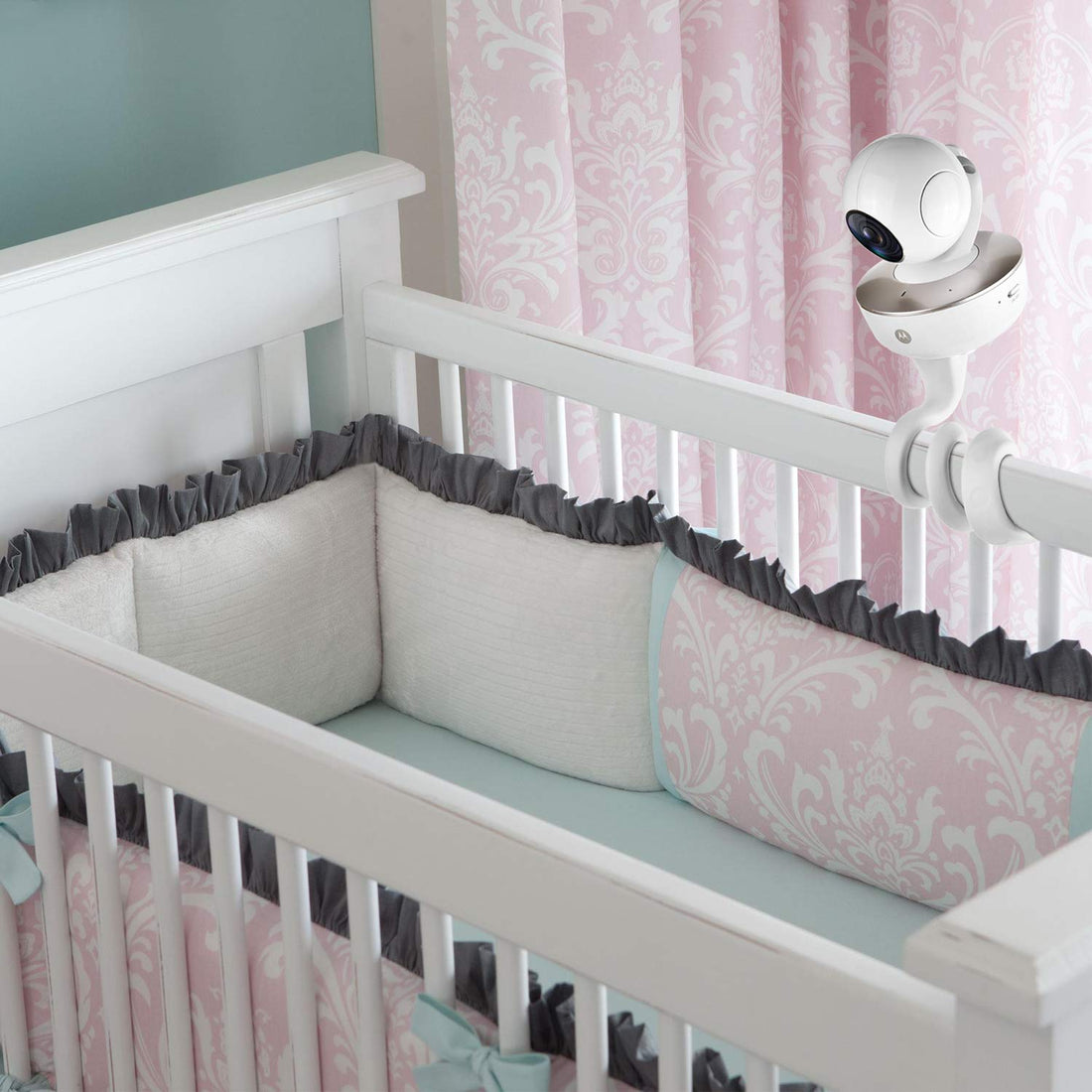 iTODOS Baby Monitor Mount Compatible with Arlo,Owlet,Goodbaby,Hellobaby,ANMEATE,Vtech,Motorola Baby Monitor and Most Universal Monitors Camera,Versatile Twist Mount Without Tools or Wall Damage-White