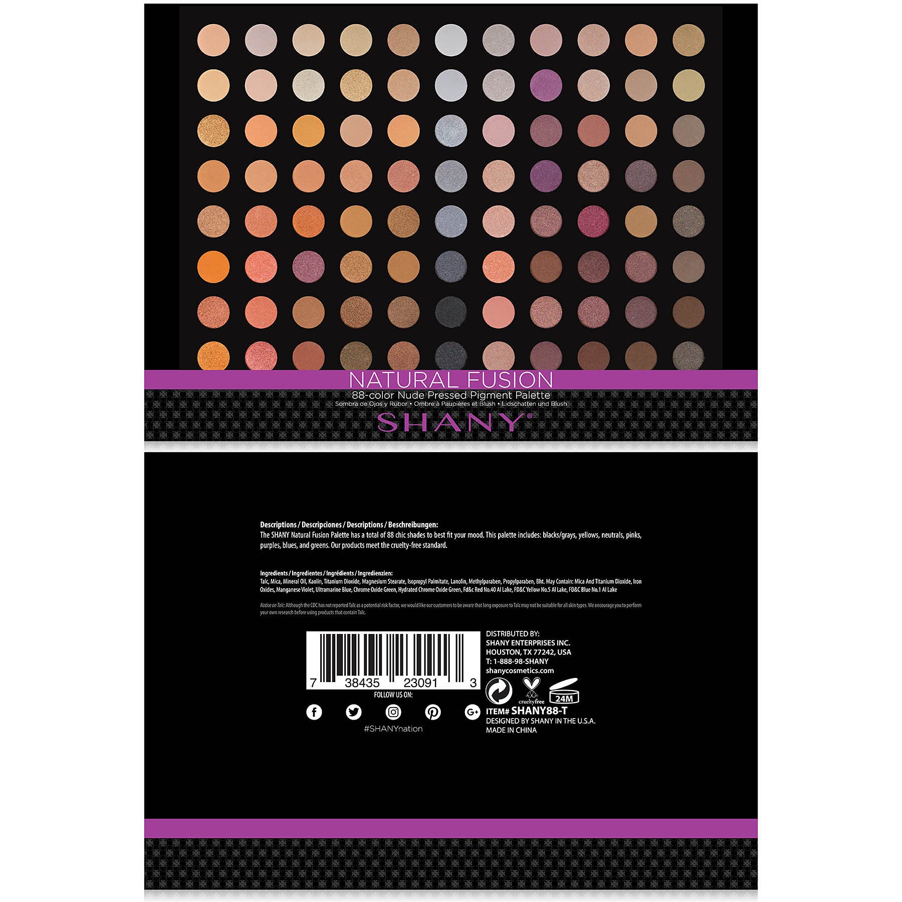 SHANY Natural Fusion Eyeshadow Palette (88 Color Eyeshadow Palette Nude Palette) 2.15 Ounce