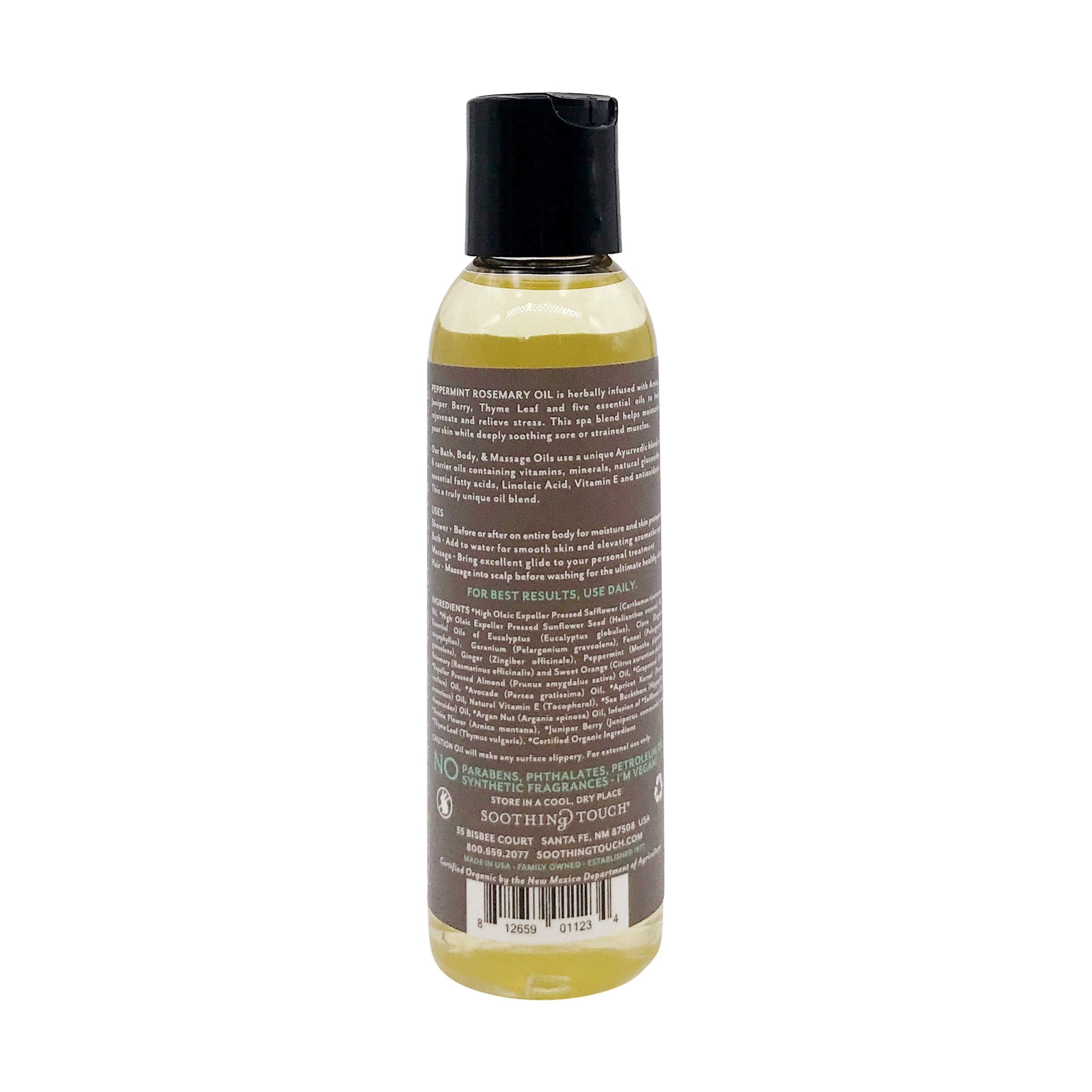 Bath Body & Massage Oil, Peppermint Rosemary 4 oz by Soothing Touch