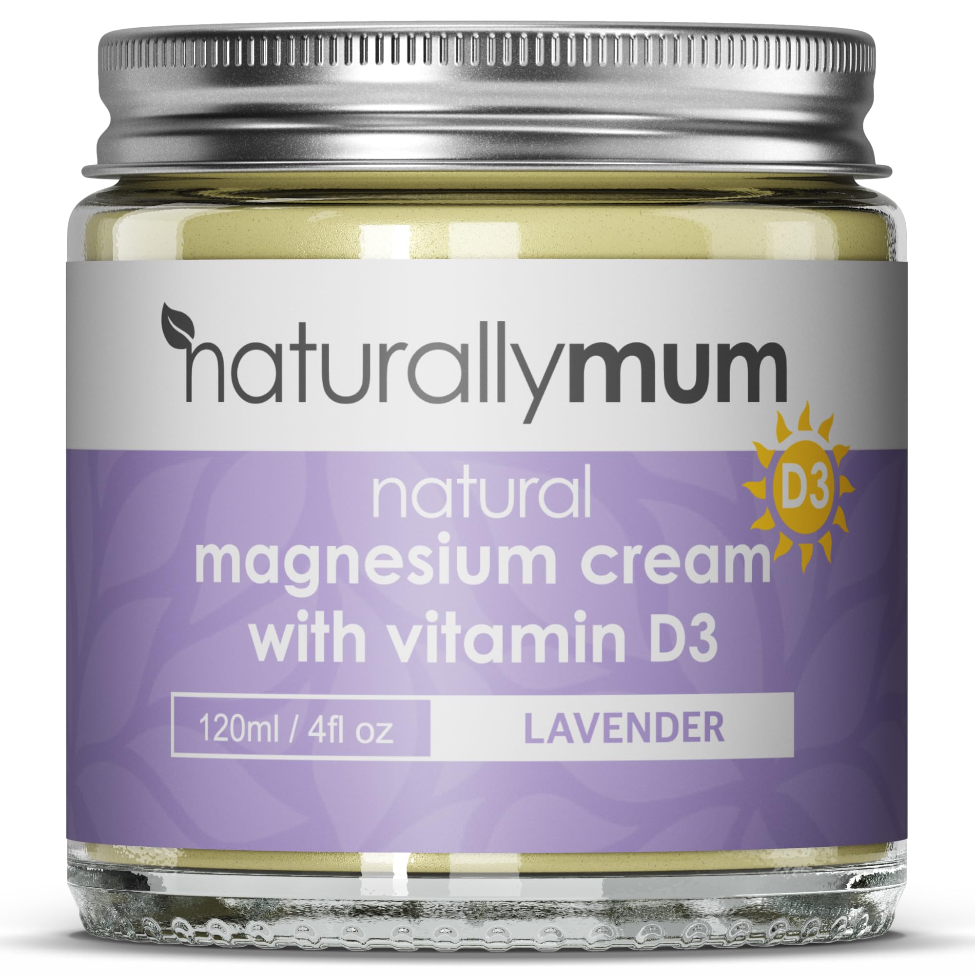 NaturallyMum - Magnesium Cream with Vitamin D3 [4 Fl Oz] - Magnesium and Vit D Lotion - Turmeric & Arnica Calm Cream - Magnesium and Vit D3 - Lavender