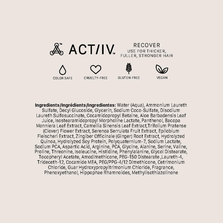 ACTIIV Renew Shampoo | Improves Hair’s Appearance, Promotes Scalp Health, Gently Cleanses & Nourishes, Plant-Derived Formula, Color-Safe, Vegan, For All Hair Types