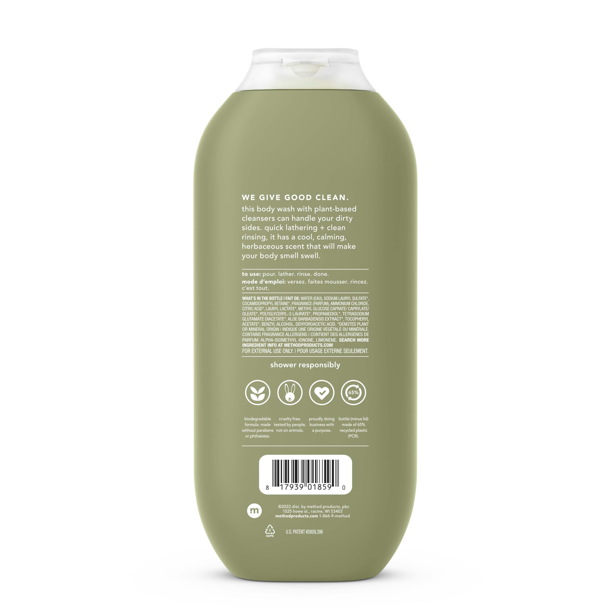 Juniper + Sage: Method Mens Body Wash, Juniper + Sage, 6 Count