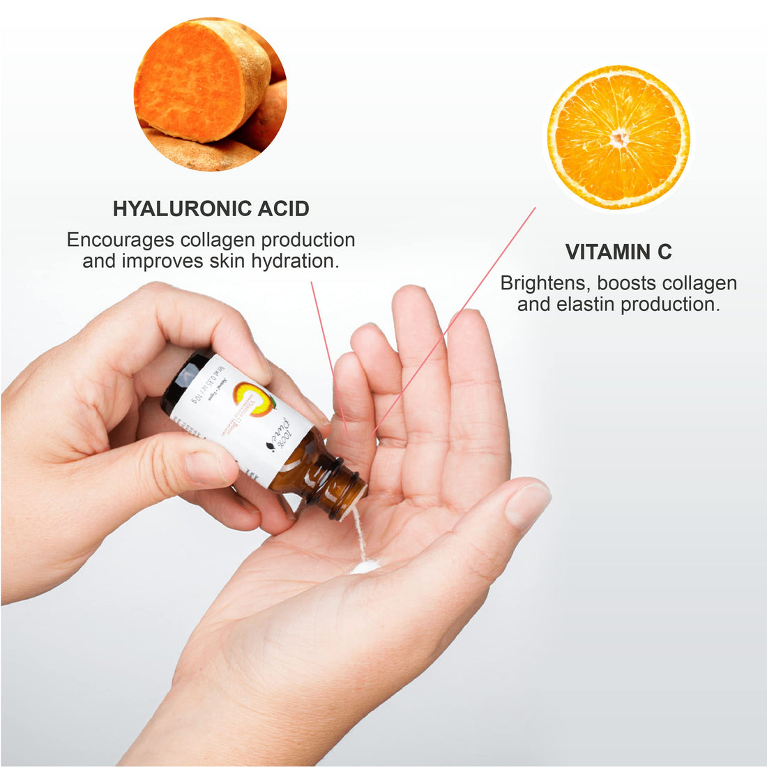 100% PURE Vitamin C Boost Powder to Serum Rejuvenate Face Firming Antioxidants & Hyaluronic Acid Illuminating Vibrant Facial Skin Care - Vegan - .35oz