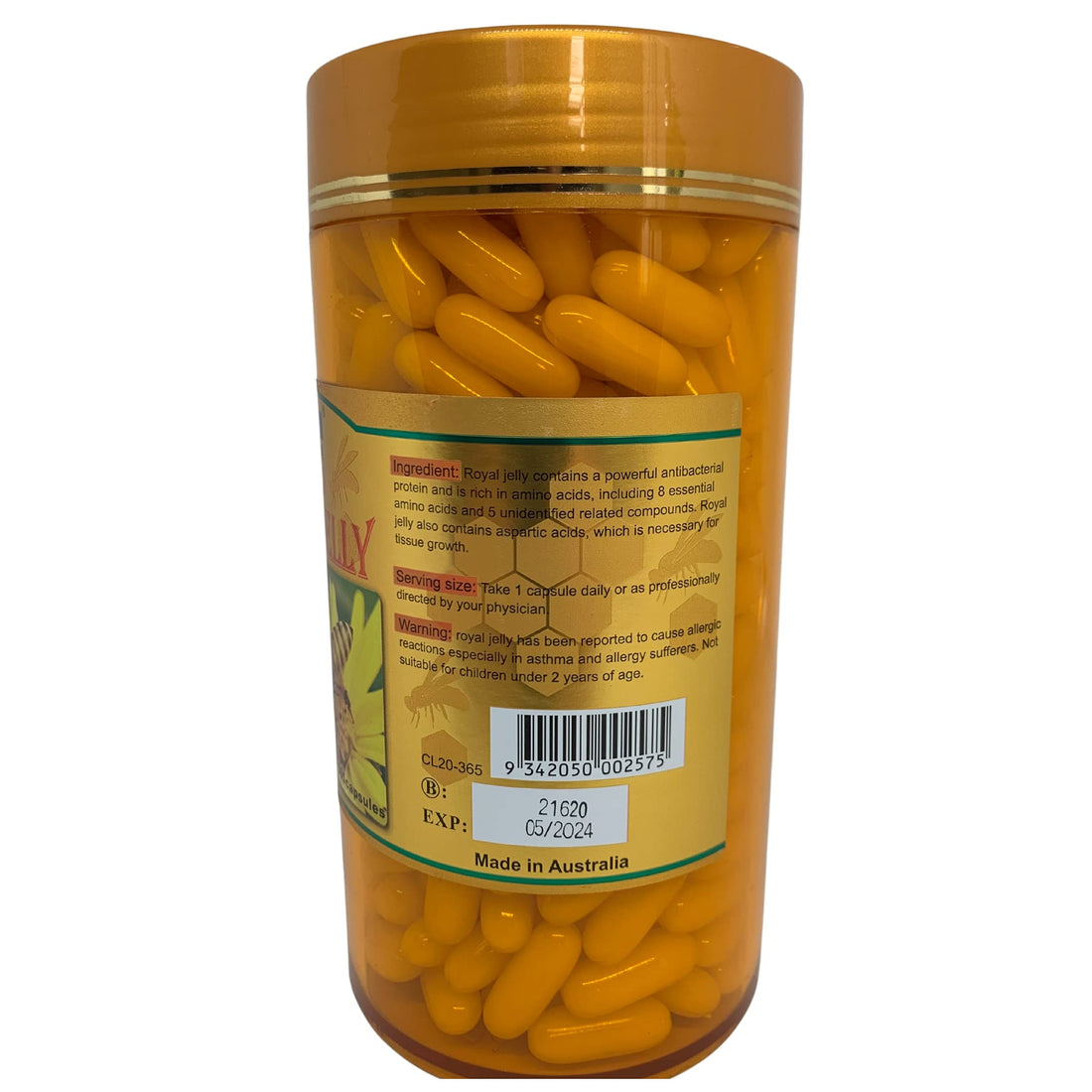 Costar Royal Jelly Supplement 1450mg – 365 Capsules – Rich in Nutrients for Vitality and Well-being – Made in Australia