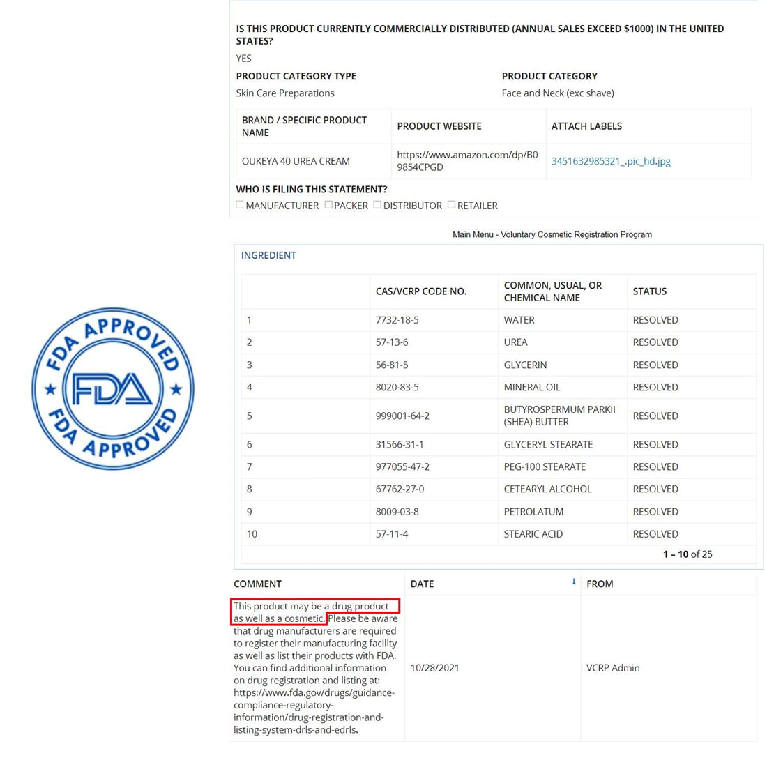 OUKEYA Urea Cream 42% plus Salicylic Acid 2% Net 5.29 Oz for Dry Cracked Feet, Heels, Knees, Elbows, Hands Repair Treatment. Moisturizes and Removes Corns, Calluses, Dead Skin, and Softens Toenails