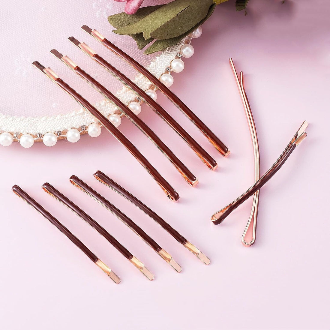 Brown: Jumbo Bobby Pins Metal Hair Pins Aguder Hair Clips For Hair Decoration, 10Pcs (5 Long And 5 Short) (Brown)