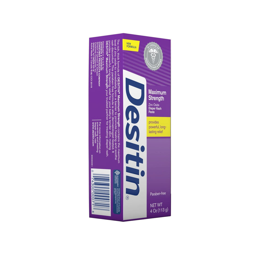 Desitin Maximum Strength Diaper Rash Paste 4 oz tube (Pack of 3)
