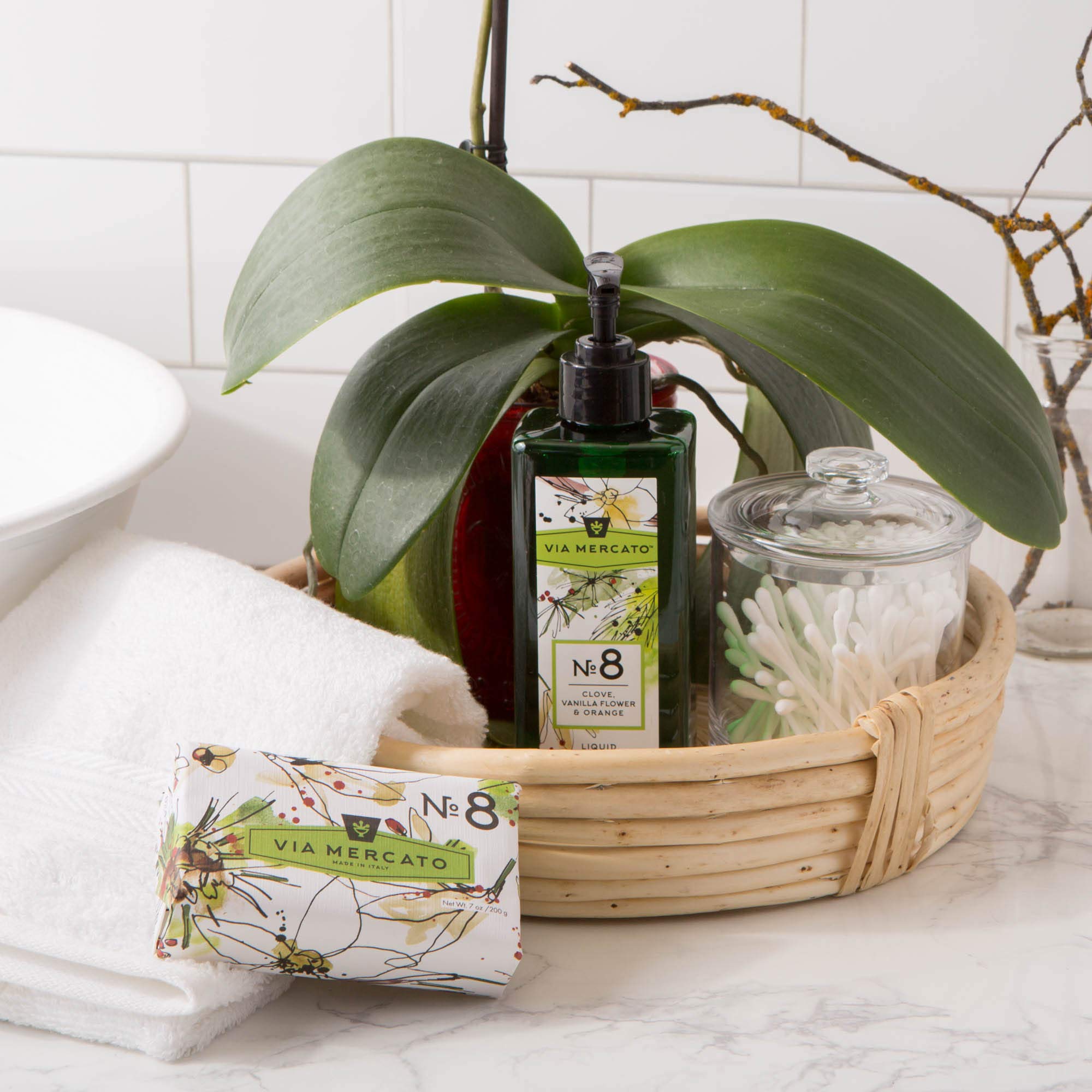 Via Mercato Liquid Soap, Shea Butter Enriched (12 oz) - No. 8 - Clove, Vanilla, and Orange