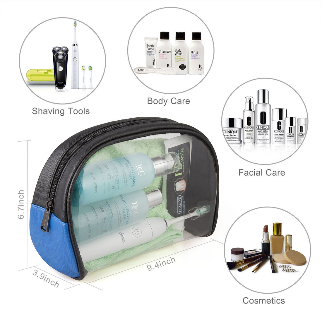 Travel Size Toiletries Accessories TSA Approved Travel Toiletry Bag Clear Makeup Bag Quart Size for Travel Lipuid Bag