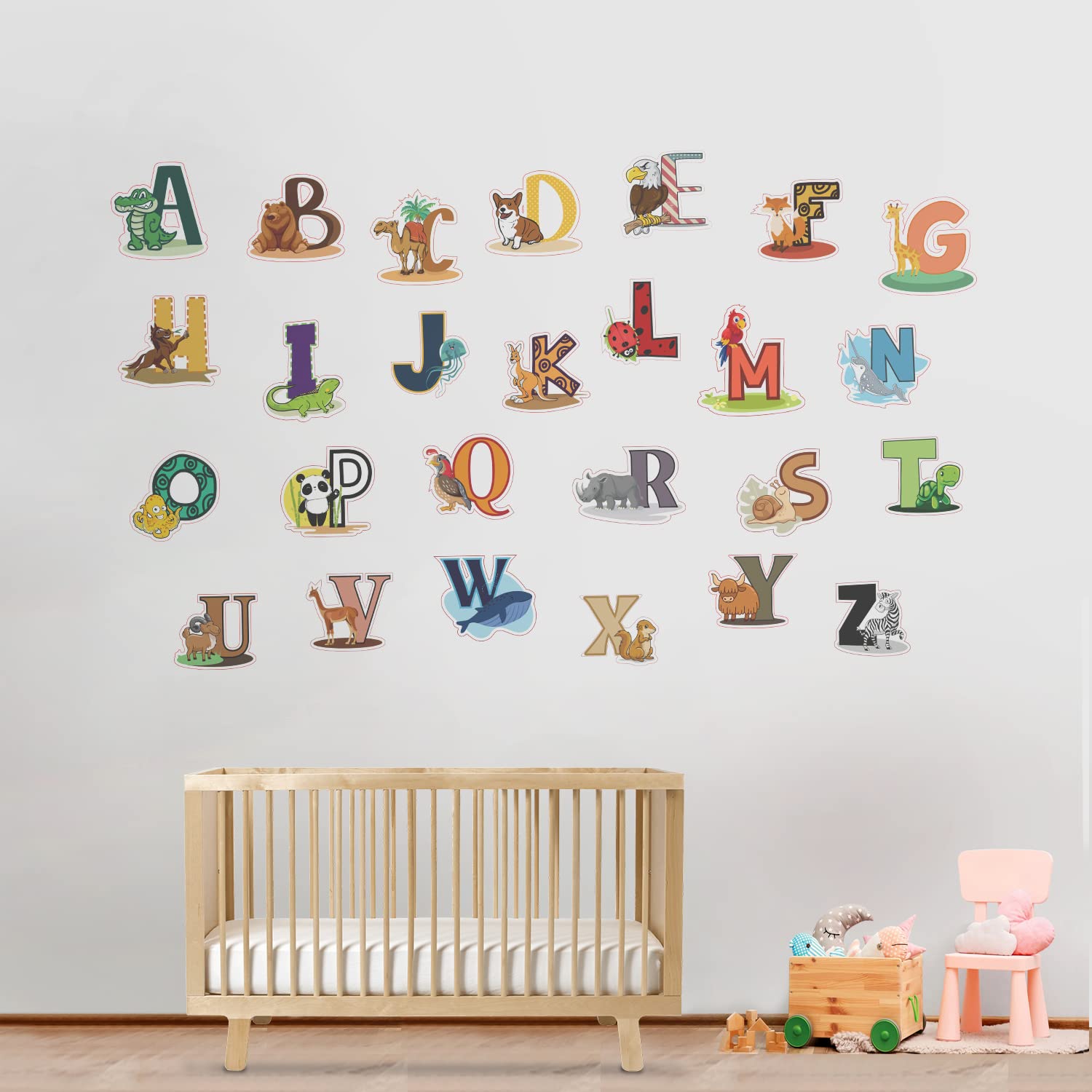 DEKOSH Alphabet Wall Decals - Colorful ABC Wall Stickers for Kindergarten, Playroom & Baby Nursery