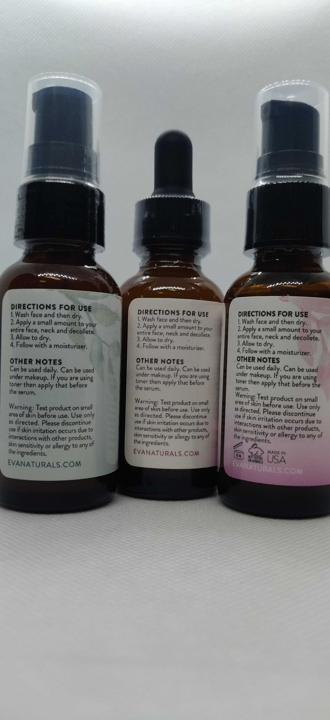 Natural Firm & Glow Skincare Set of 3 Serums – Skin Care Products With 20% Vitamin C Serum, Peptide Complex Serum, Niacinamide Vitamin B3 Serum - Peptides Serum for Face - Face Serum by Eva Naturals