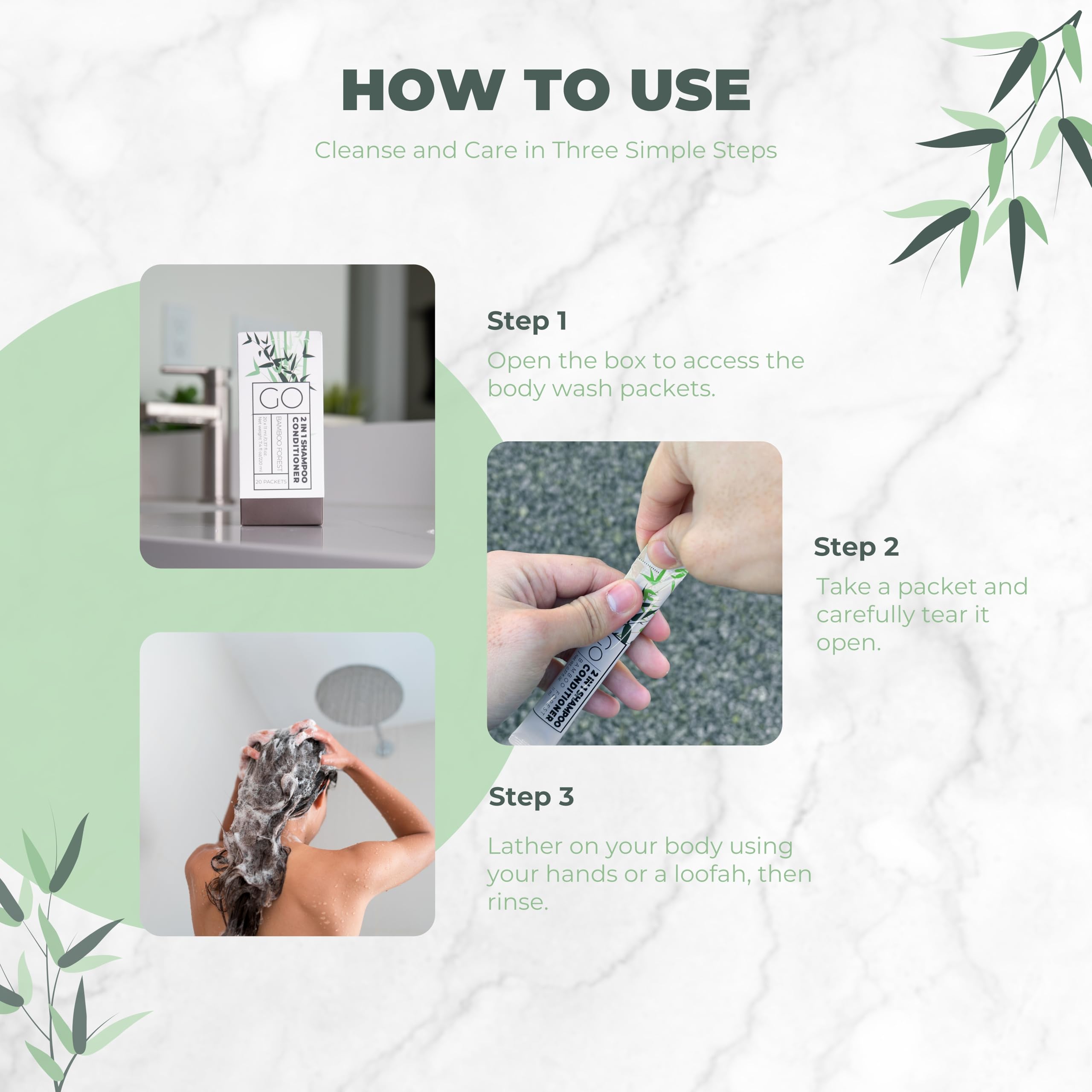 Travel Size Shampoo and Conditioner Set of 20 – 2 in 1 Single Use Travel Shampoo and Conditioner (Sulfate Free) - Hotel Amenities, Homeless Care Kit.