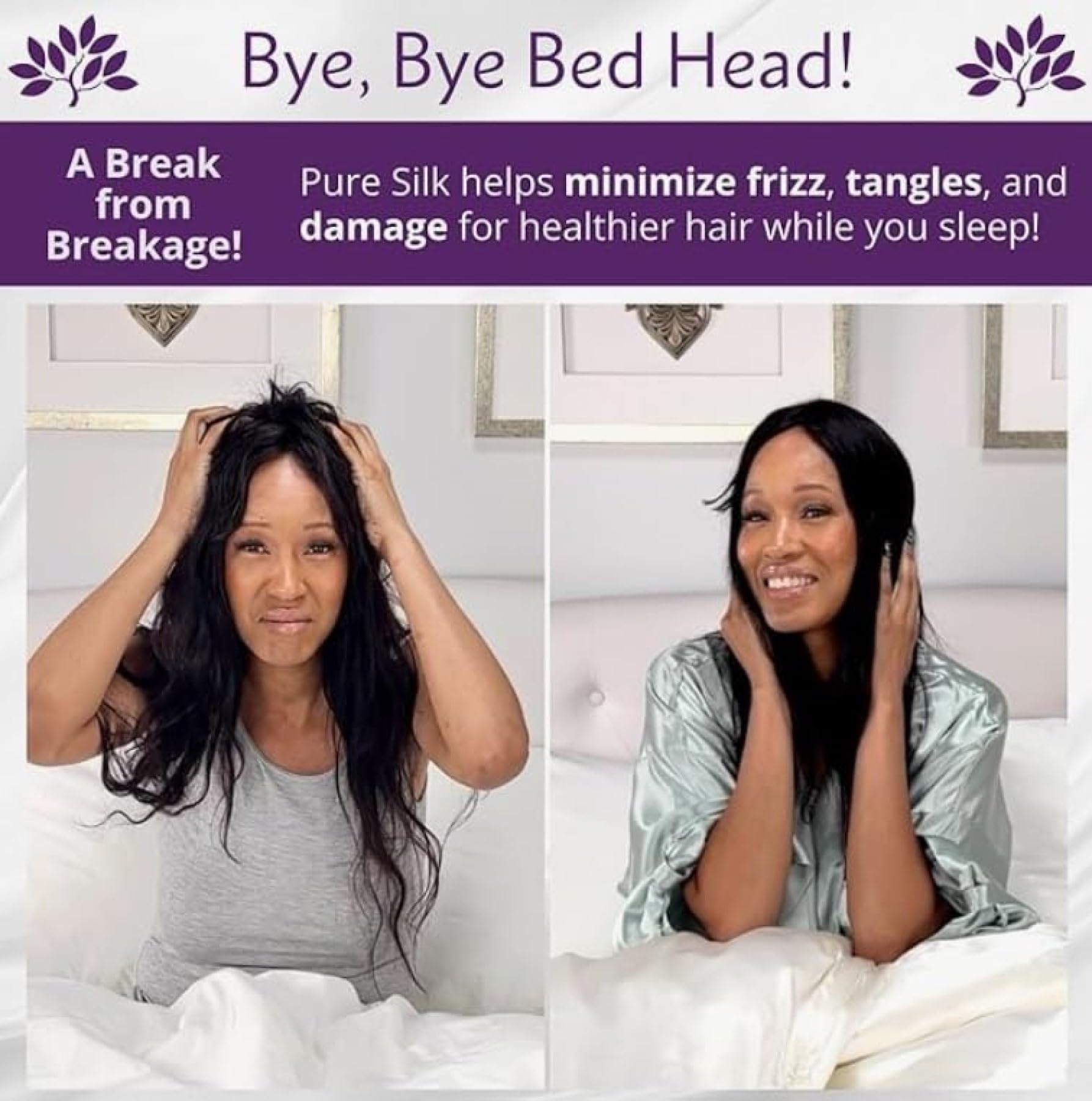 Pure Silk Hair Black Head Scarf, 100% Pure Mulberry Silk, Oeko-Tex Certified, Provides Chemotherapy Comfort And Supports Hair Regrowth