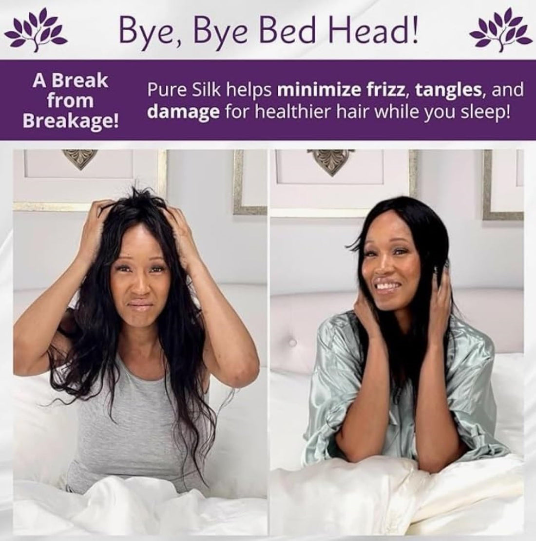 Pure Silk Hair Black Head Scarf, 100% Pure Mulberry Silk, Oeko-Tex Certified, Provides Chemotherapy Comfort And Supports Hair Regrowth