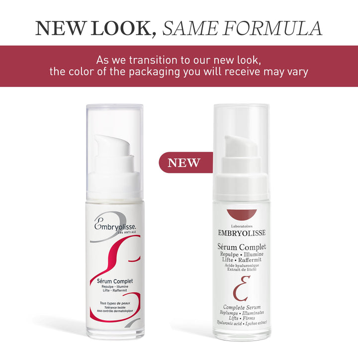 Embryolisse Complete Serum. Advanced Hydrating Formula With Hyaluronic Acid. Replumps, Illuminates, Lifts, Firms, 1.01 fl.oz.