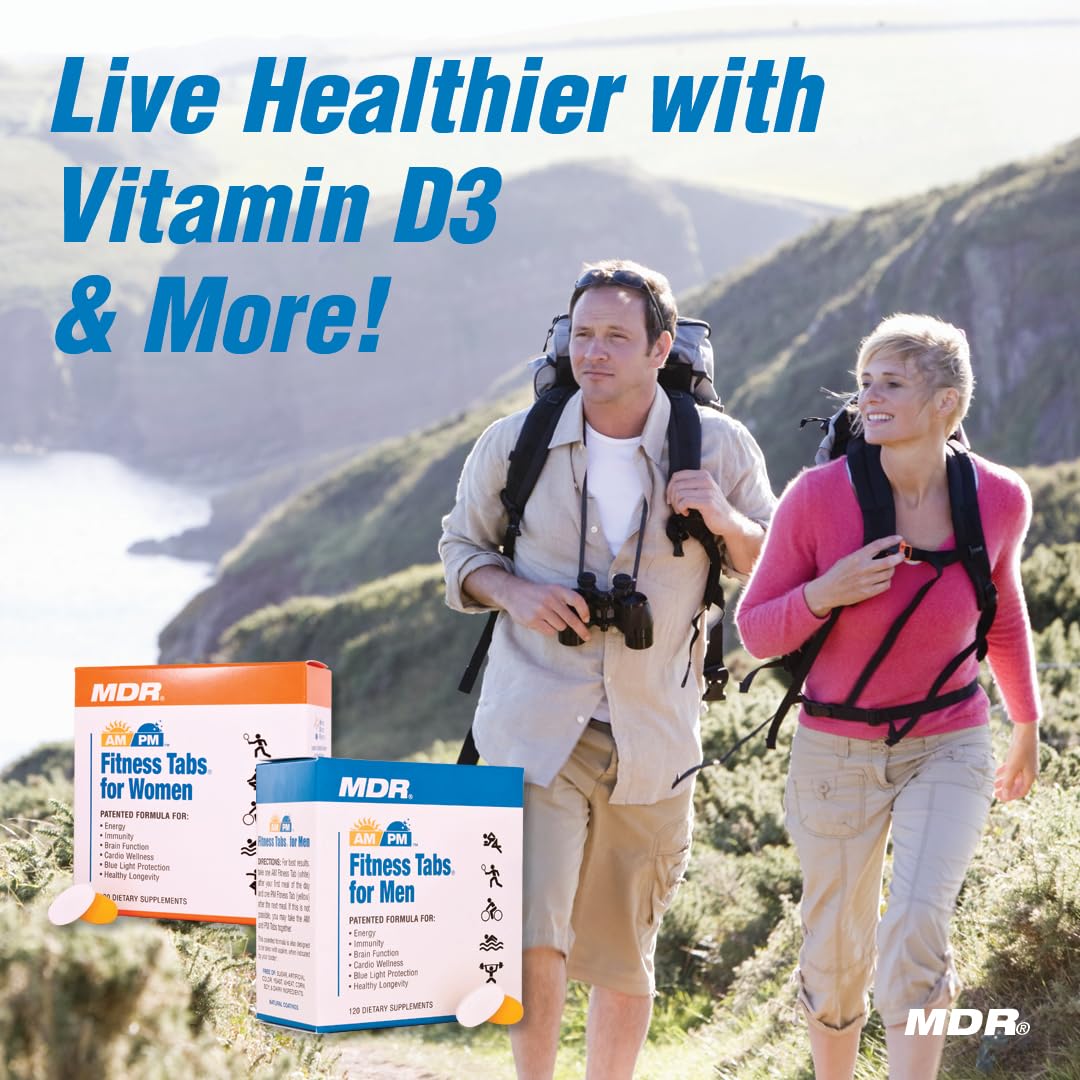 MDR Fitness Tabs Patented Multivitamin for Women Promotes ATP and NAD to Support Energy and Fitness - AM/PM Formulas - 2 Month Supply
