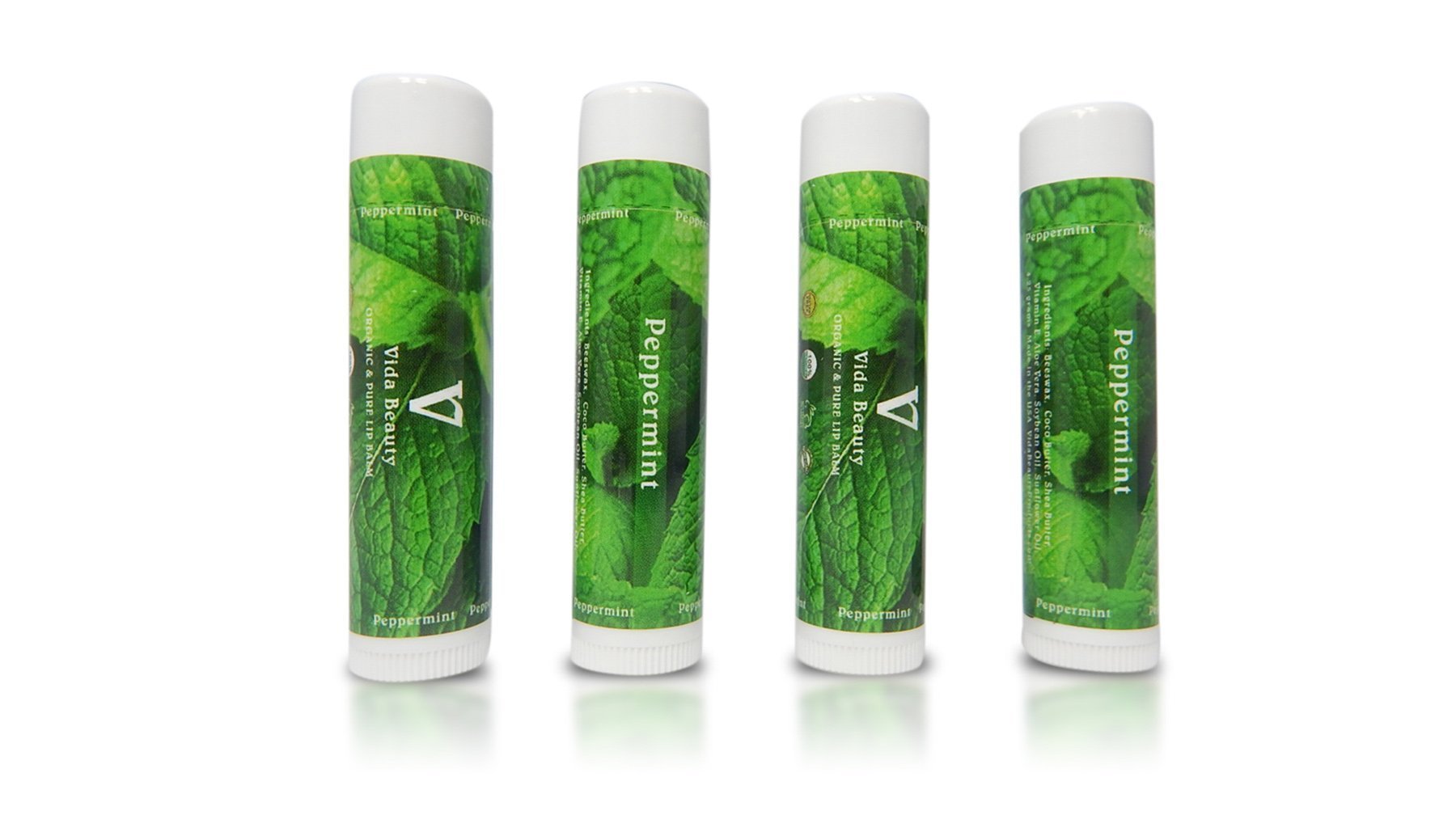 Natural Organic Lip Balm 100% Beeswax Peppermint Lip Balm,Coconut Oil,Vitamin E To Repair Dry, Cracked and Chapped Lips Organic Lip Balm