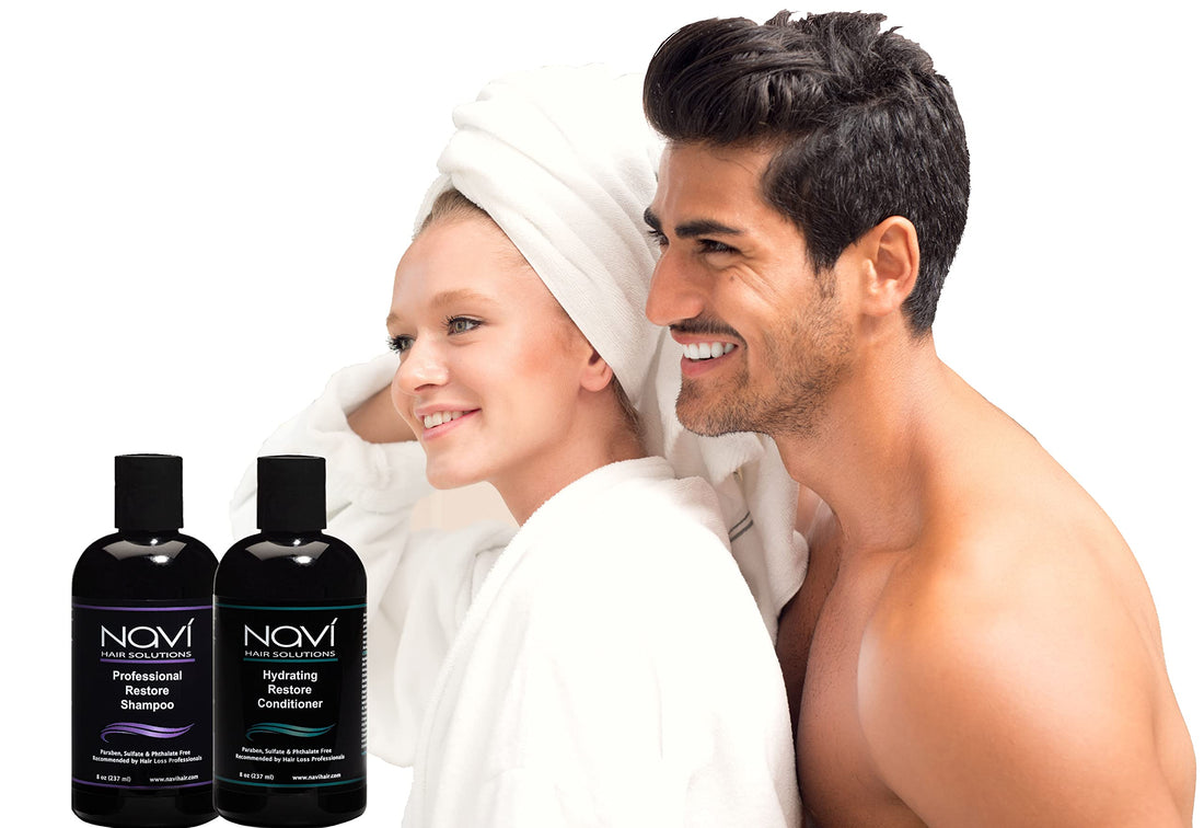 Navi Professional Hair Growth Set - DHT Blocker for Thinning and Hair Loss, Sulfate Free Regrowth Shampoo & Conditioner for Men, Women & Color Treated Hair, 2 x 8 oz