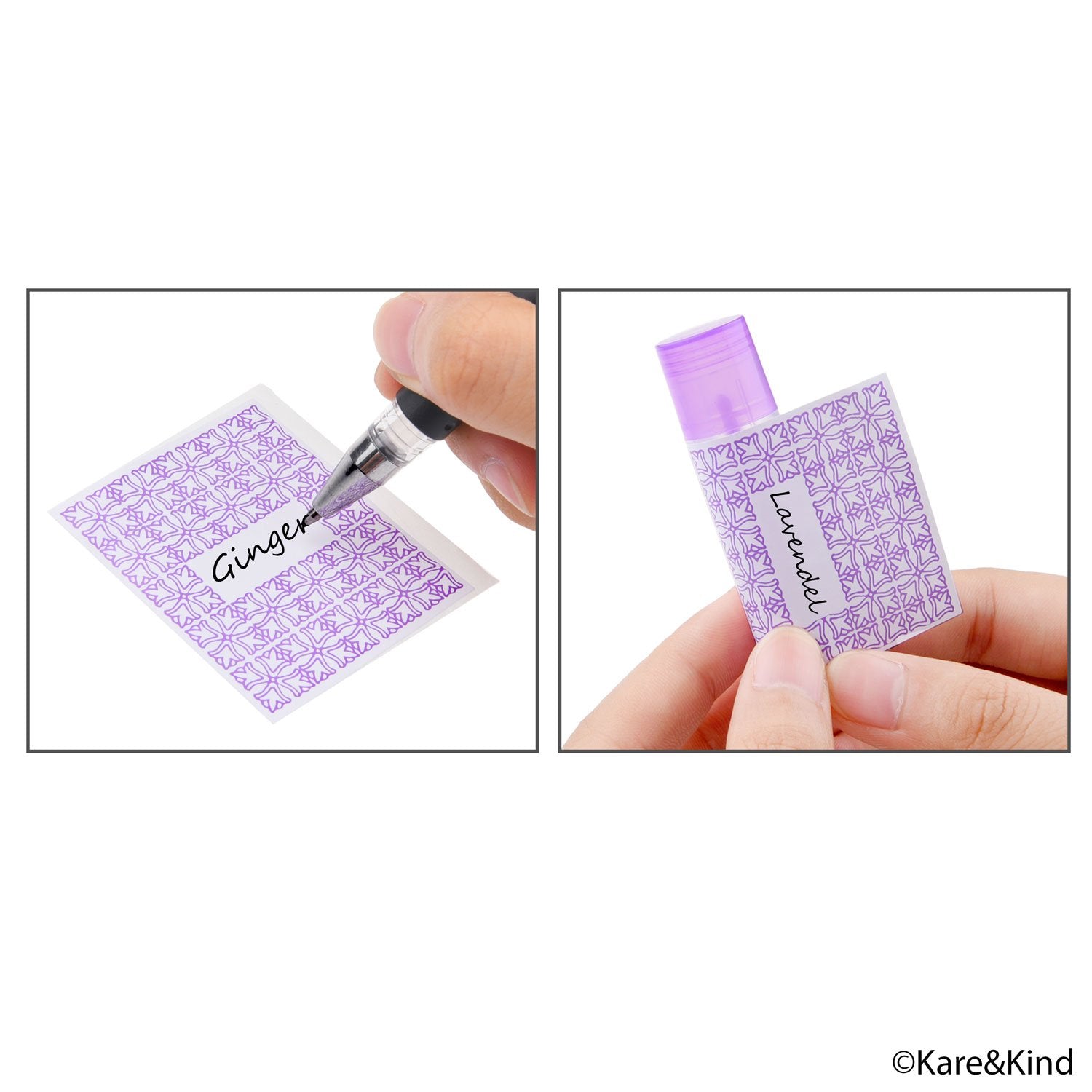 Lip Balm Container Tubes - 50-Pack - DIY - Purple - 3/16 Oz (5.5 ml) - Including 50 Writeable (Purple) & 50 Printed Lip Balm Stickers - Twist Mechanism and a Cap - Empty - Make Natural Lip Balm