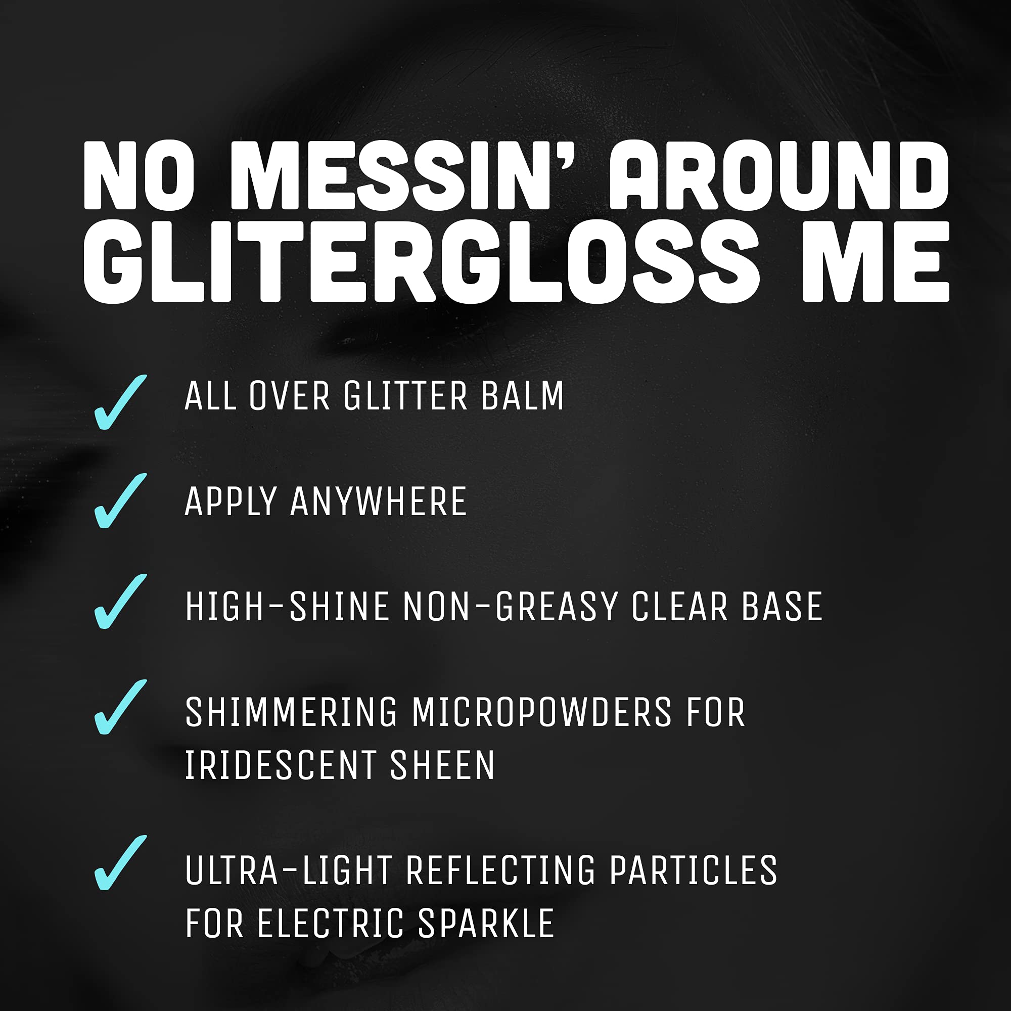 SKINGASM All Over Glitter Balm - The Sexiest Sparkle - Glitter for Your Lips, Eyes, Face, Body & Hair - Cruelty- Free- Glitter Eyeshadow - Vegan Makeup -Leave The Lights On - Holographic Shade
