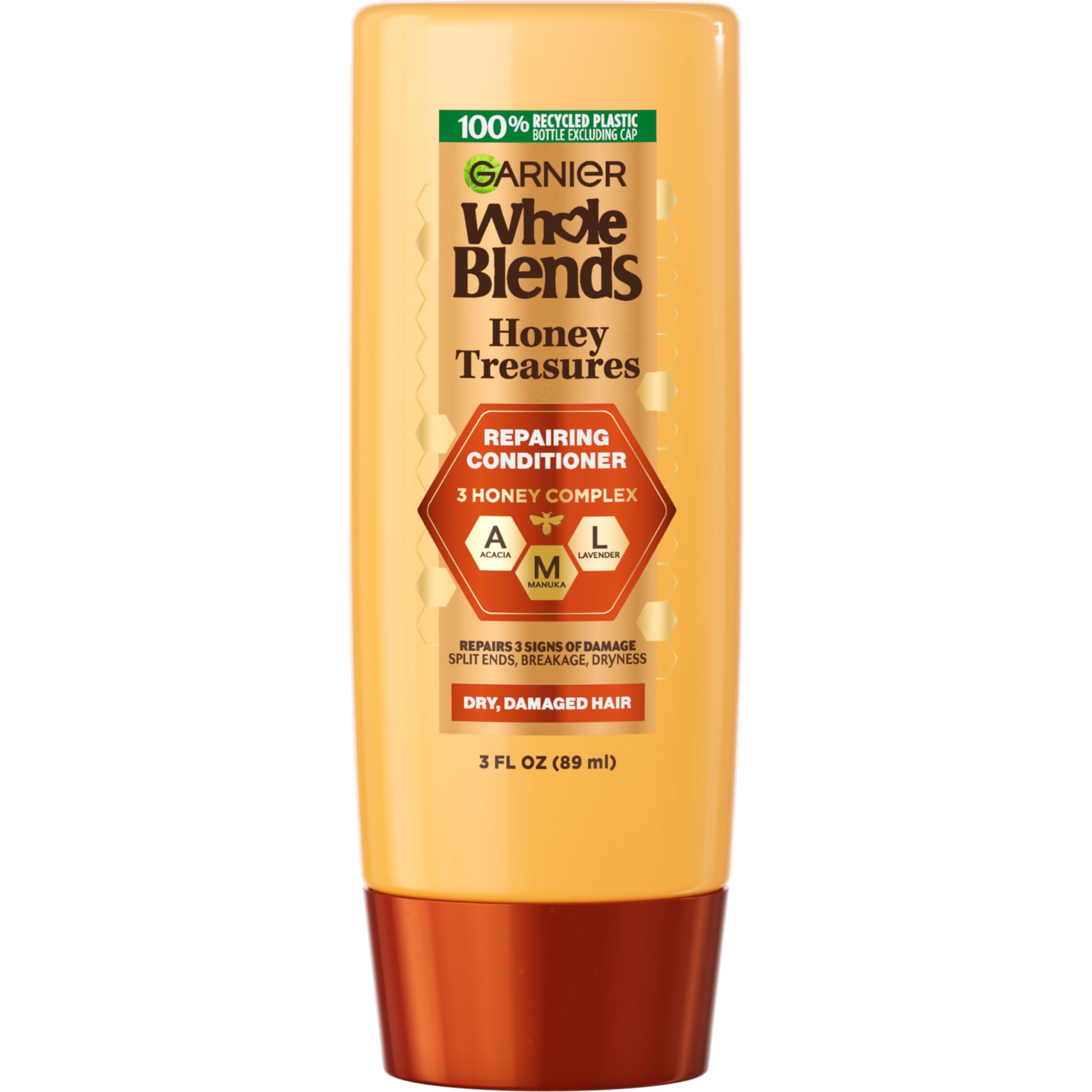 Garnier Whole Blends Repairing Conditioner Honey Treasures, for Damaged Hair, 3 Fl; Oz
