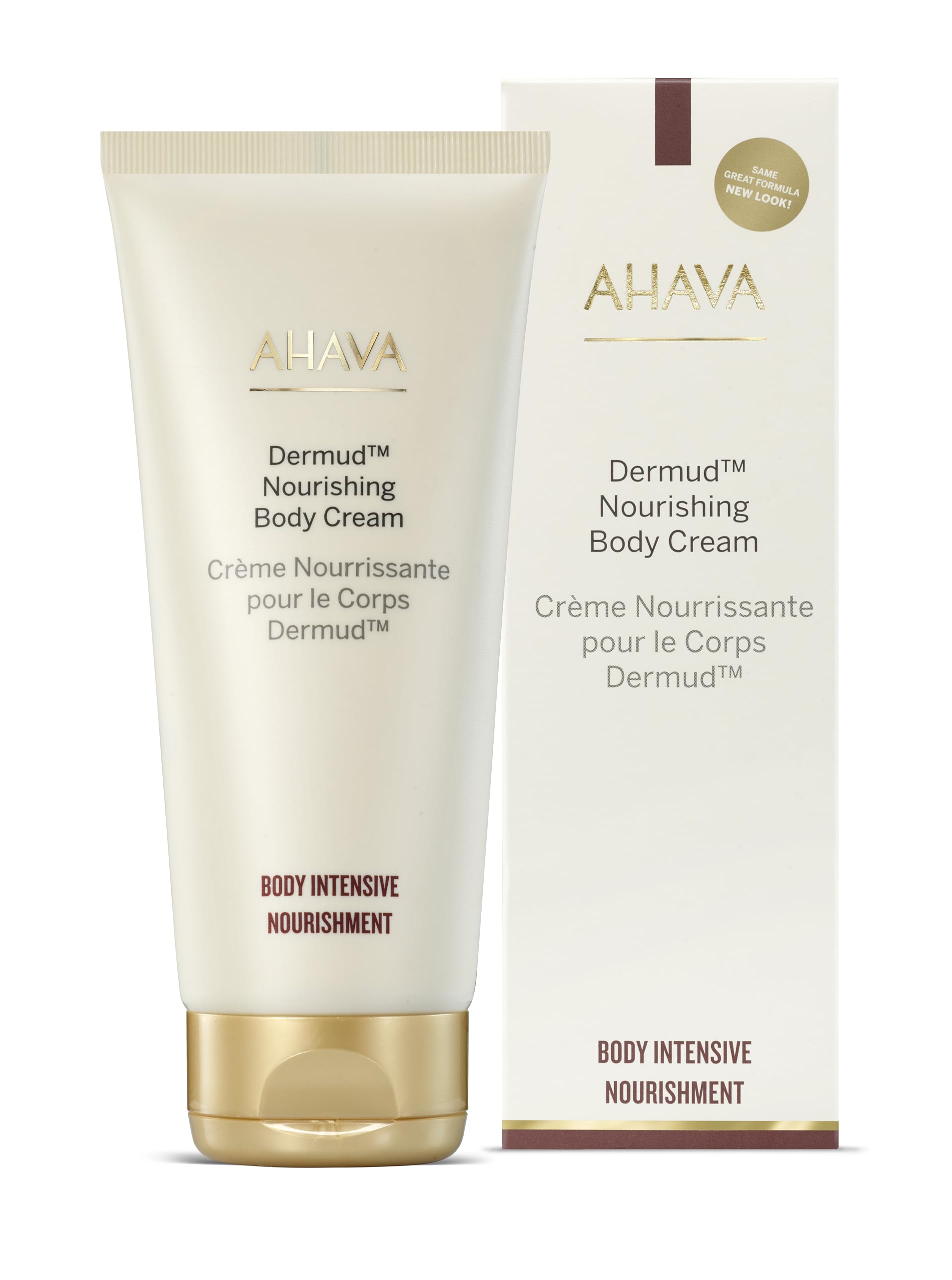 AHAVA Dermud Nourishing Body Cream - Relieves Roughness, Softens Skin, Hydrates Dry & Sensitive Skin, Enriched by Dermud Mud Complex, Osmoter, Aloe Vera Leaf, Vitamin E, Zinc & Allantoin, 3.4 Fl.Oz