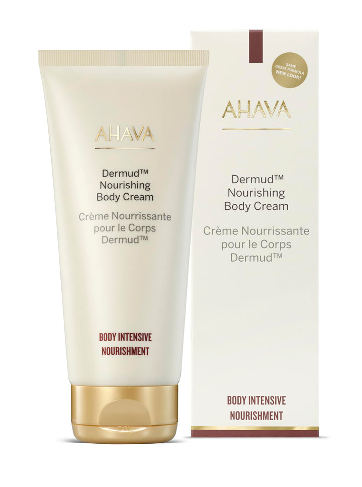 AHAVA Dermud Nourishing Body Cream - Relieves Roughness, Softens Skin, Hydrates Dry & Sensitive Skin, Enriched by Dermud Mud Complex, Osmoter, Aloe Vera Leaf, Vitamin E, Zinc & Allantoin, 3.4 Fl.Oz