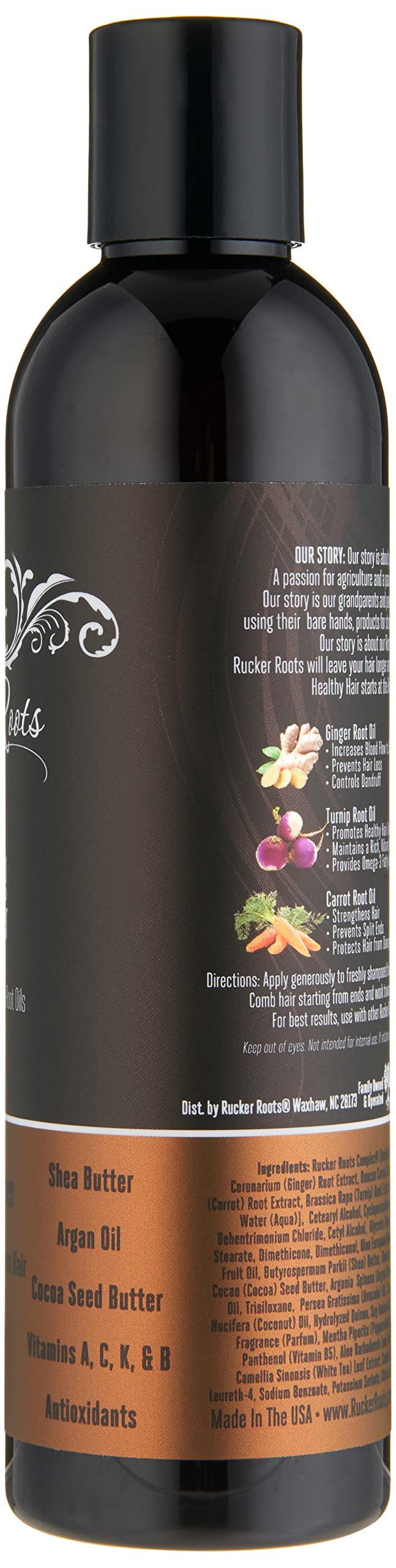 Rucker Roots Detangling Conditioner |Turnip, Carrot, Ginger Root Oils| For All Hair Types| Hydrates & Moisturizes Hair| Detangles Hair