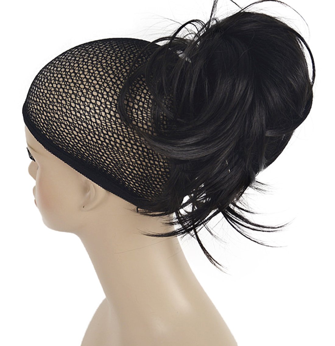 #4 Dark Brown : Lydell Adjustable Messy Style Ponytail Hair Extension Synthetic Hair-Piece with Jaw Claw (#4 Dark Brown)