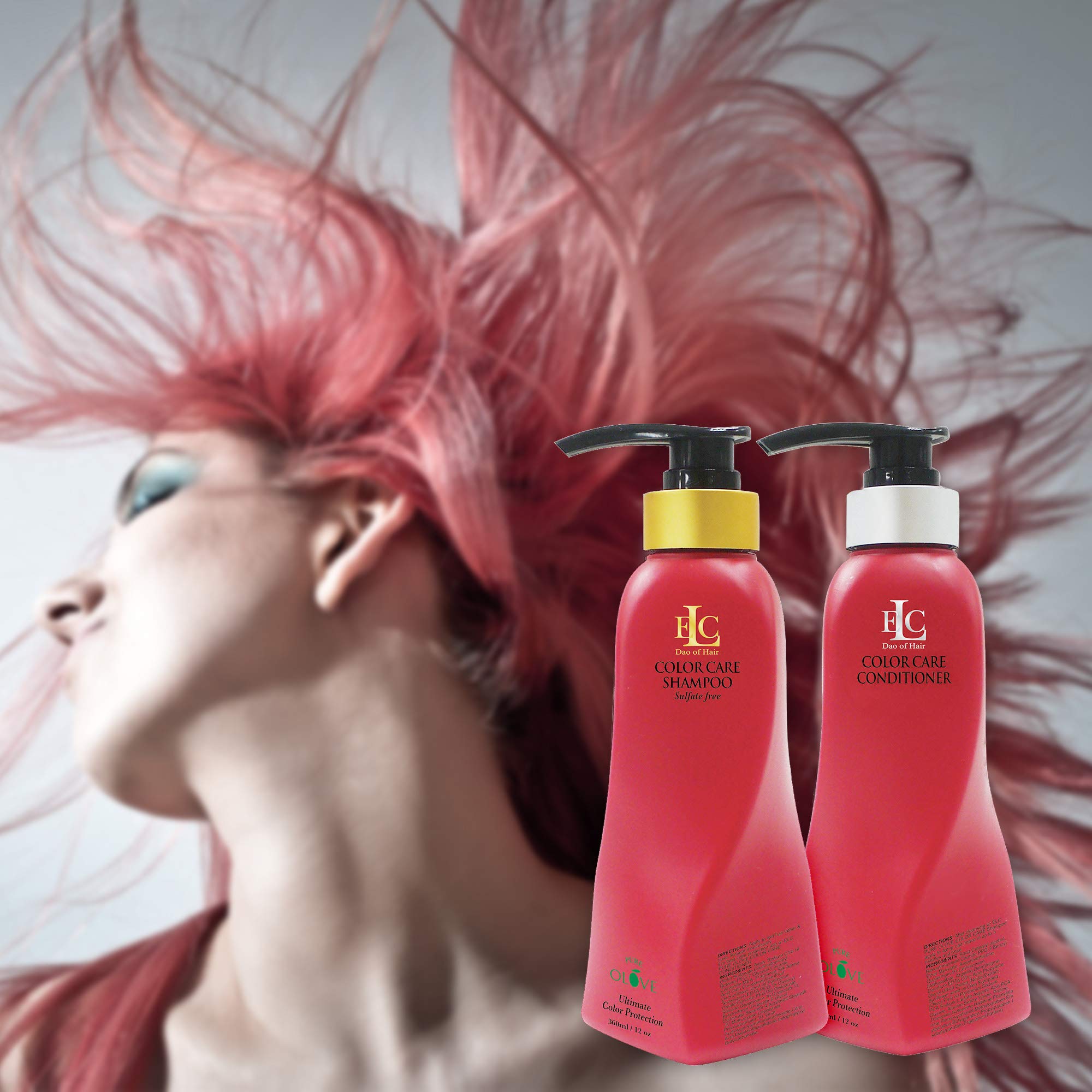 ELC Pure Olove Color Care Conditioner - For Color Treated Hair - Gentle Cleansing Conditioner for Colored Hair - Organic Olive Oil - For Fine, Medium and Coarse Hair - 12oz.