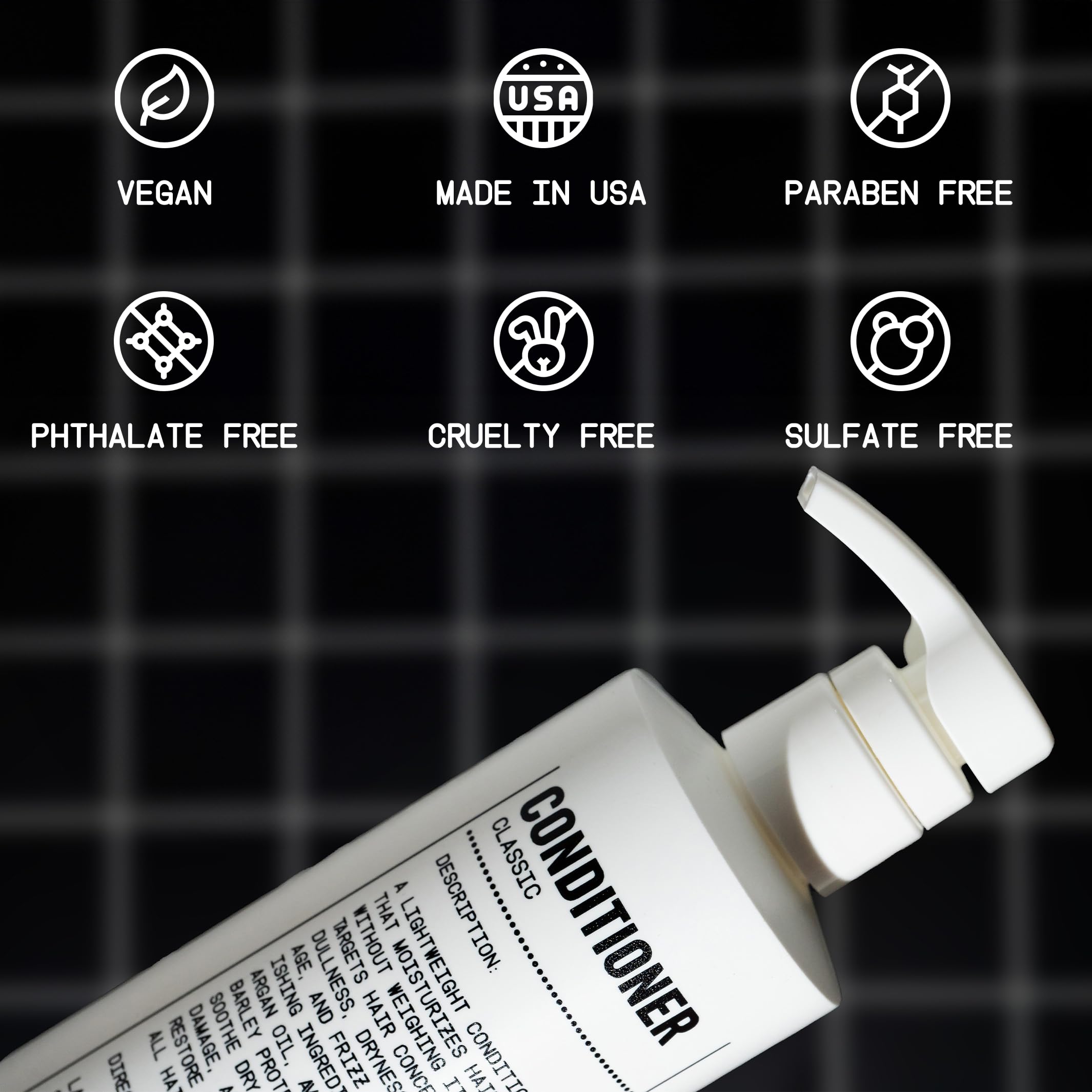 Blu Atlas Men's Natural Conditioner - For All Hair Types - Deep Moisturizing and Scalp Soothing, Vegan Sulfate and Paraben-Free- Classic Scent, 16 oz.