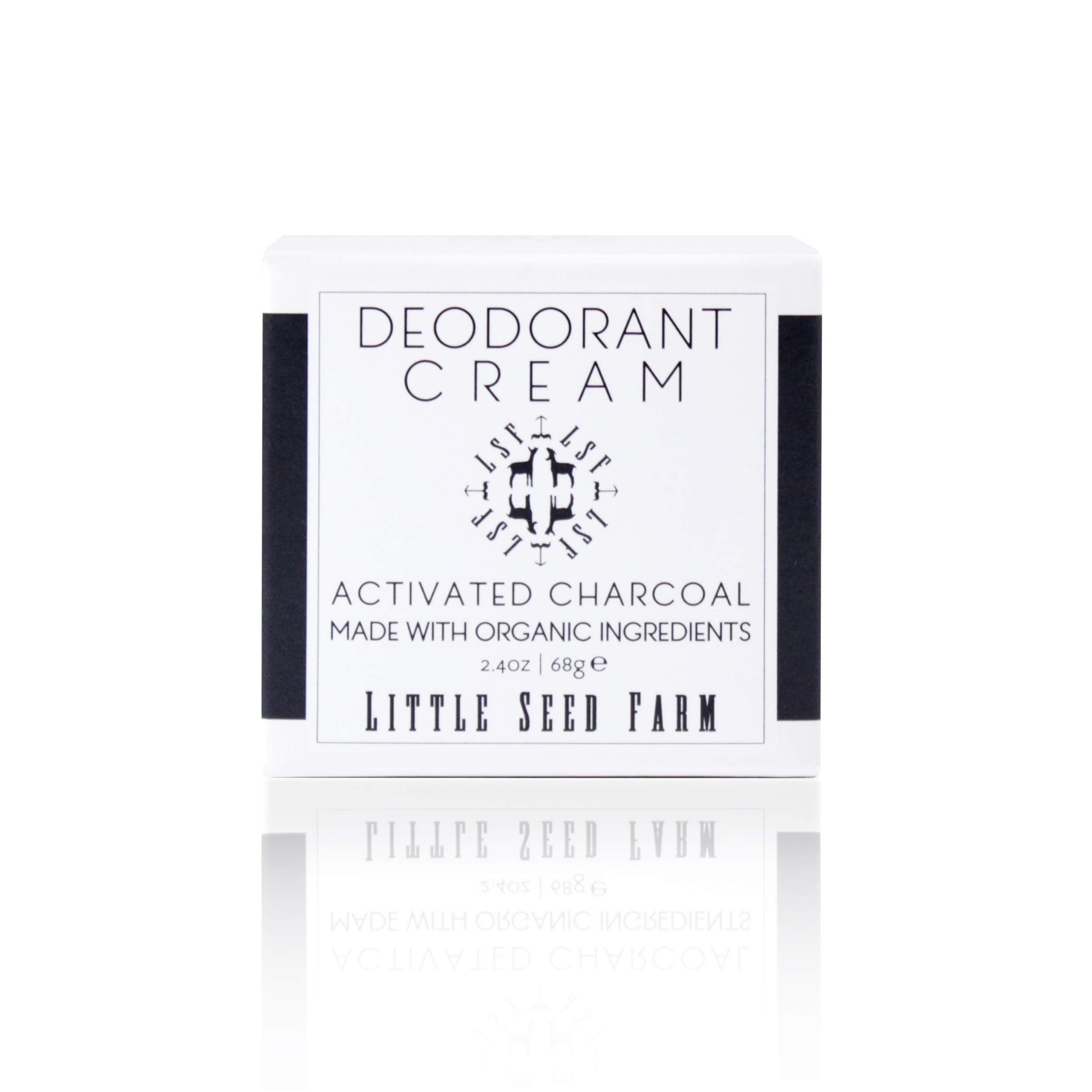 Little Seed Farm Natural Deodorant Cream, Activated Charcoal, Aluminum-Free, Baking.