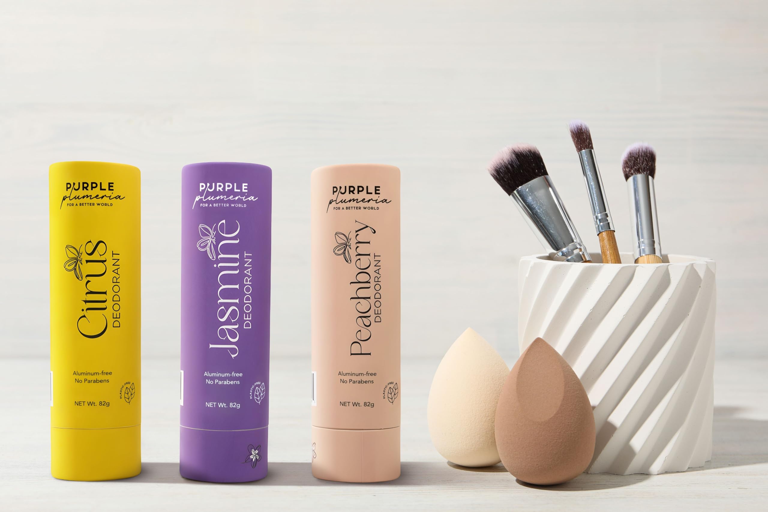 100% Certified Plastic-Free Deodorant, Aluminum-Free & Paraben-Free Formula for All-Day Freshness with Natural Ingredients (Peach-Berry)