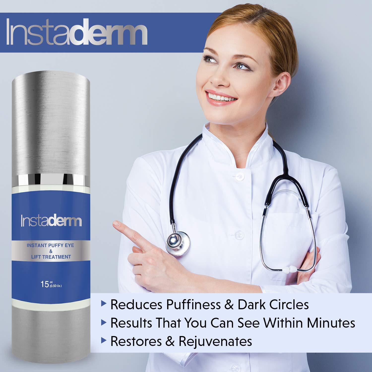 Instant Puffy Eye & Lift Treatment ââ‚¬â€œ Removes Under Eye Bags & Puffiness. Eliminate Dark Circles & Wrinkles. Naturally Ageless Hydrating Cream. Disappears Before Your Eyes Within Minutes.