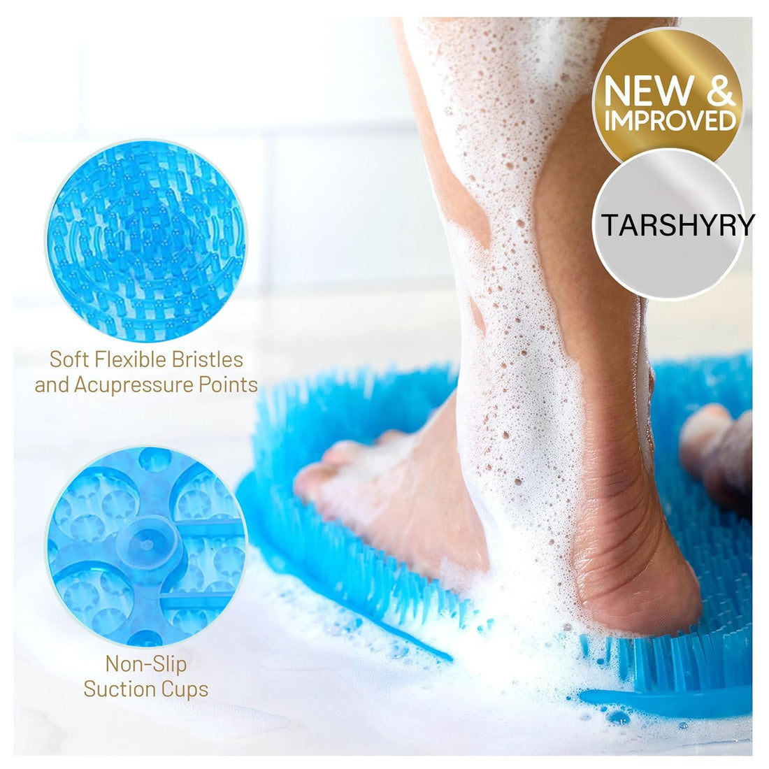 TARSHYRY Shower Foot Scrubber Massager Cleaner, Pumice Stone for Feet, 2 In 1 Foot Massager & Scrubber for Shower Floor Improves Foot Circulation Remove Foot Dead Skin And Reduces Foot Pain