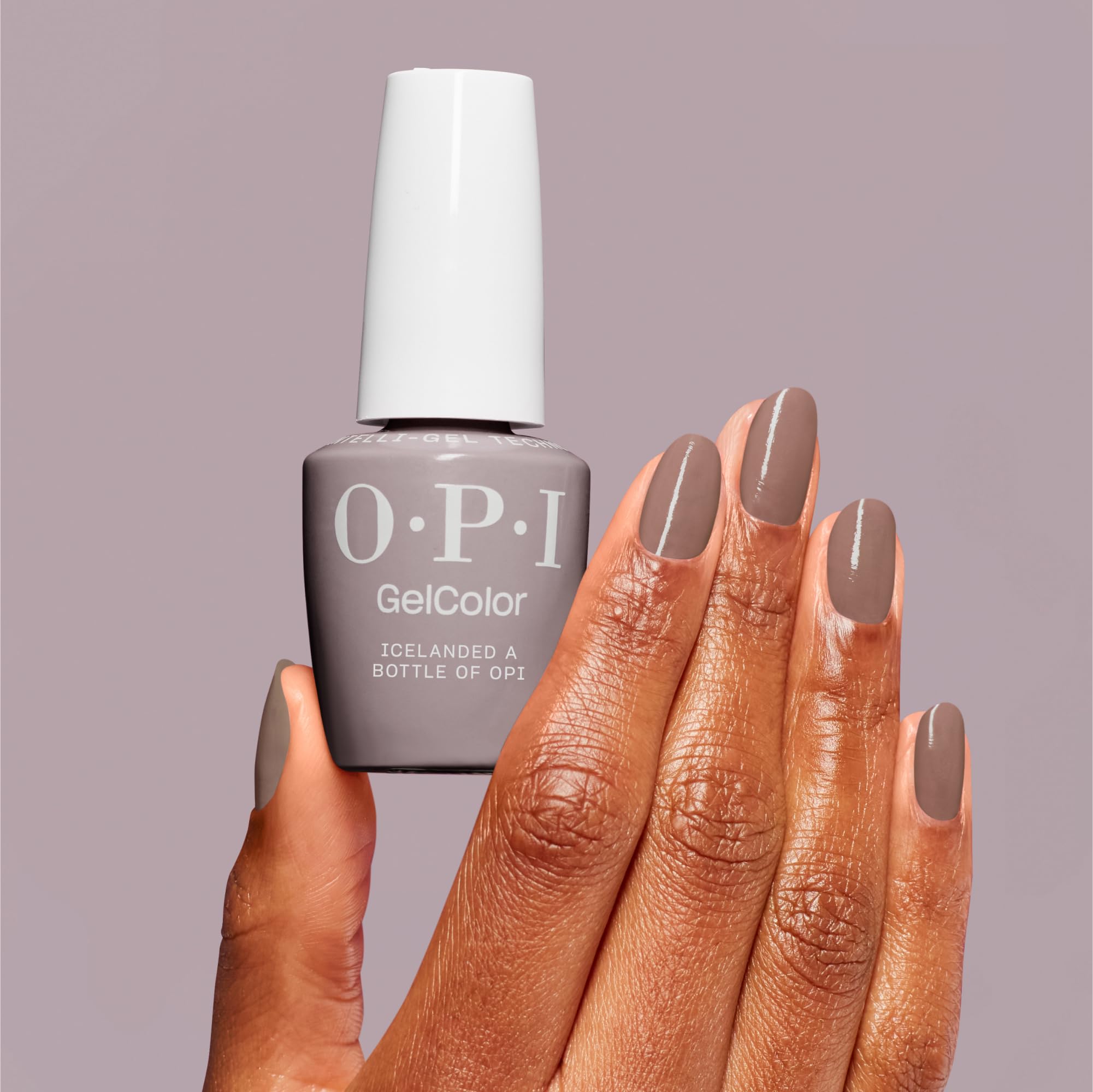 OPI GelColor Icelanded a Bottle of OPI | Opaque Dark Beige Crème UV Cure Gel Nail Polish | Vegan & HEMA Free, Long Lasting, High Shine