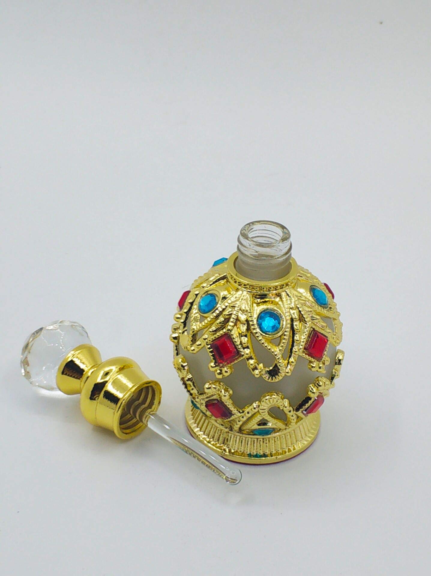 Gold: Shenzhao Round Diamond 15Ml Refillable Empty Perfume Bottle For Perfume/Essential Oil (Gold)