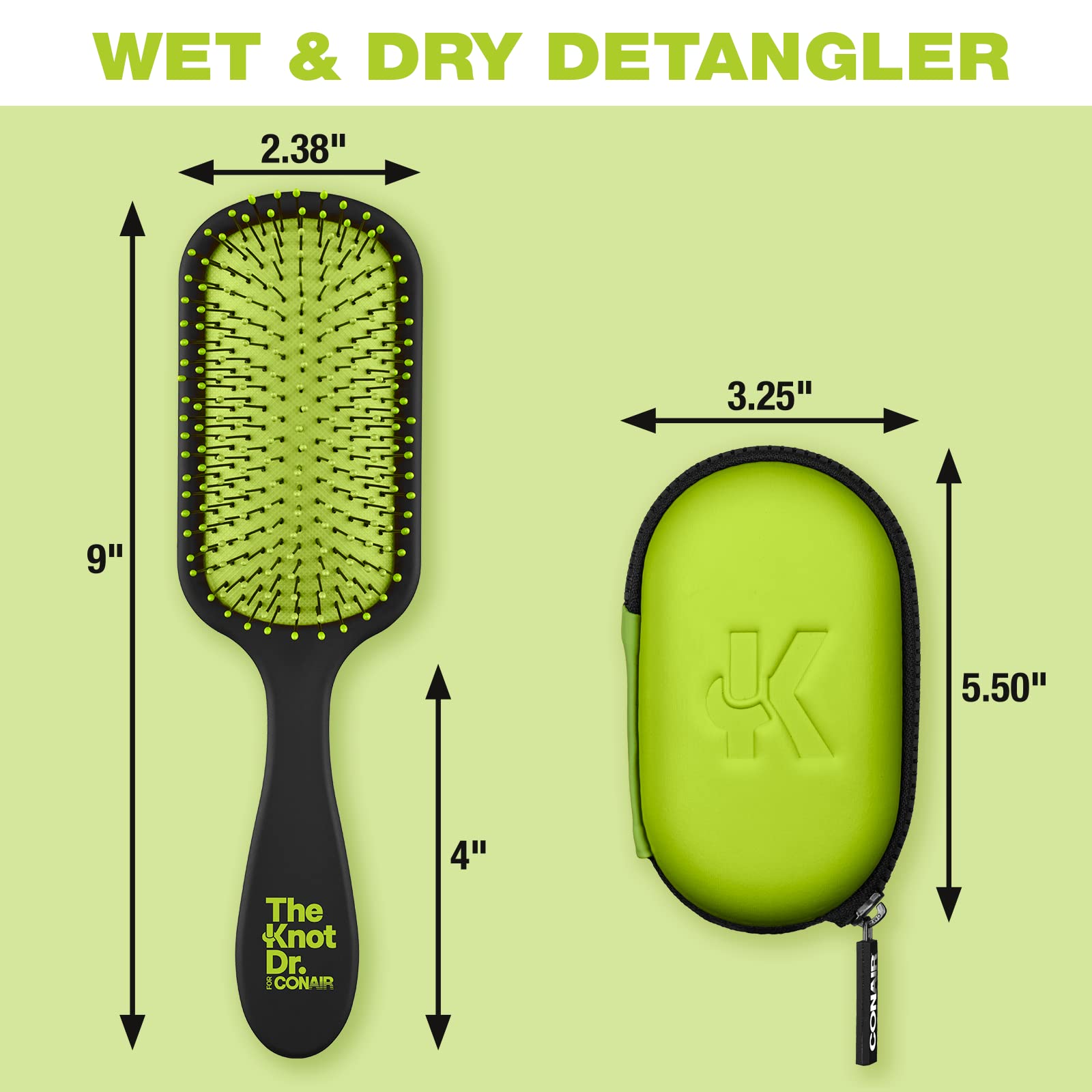 The Knot Dr. For Conair The Pro with Case Green